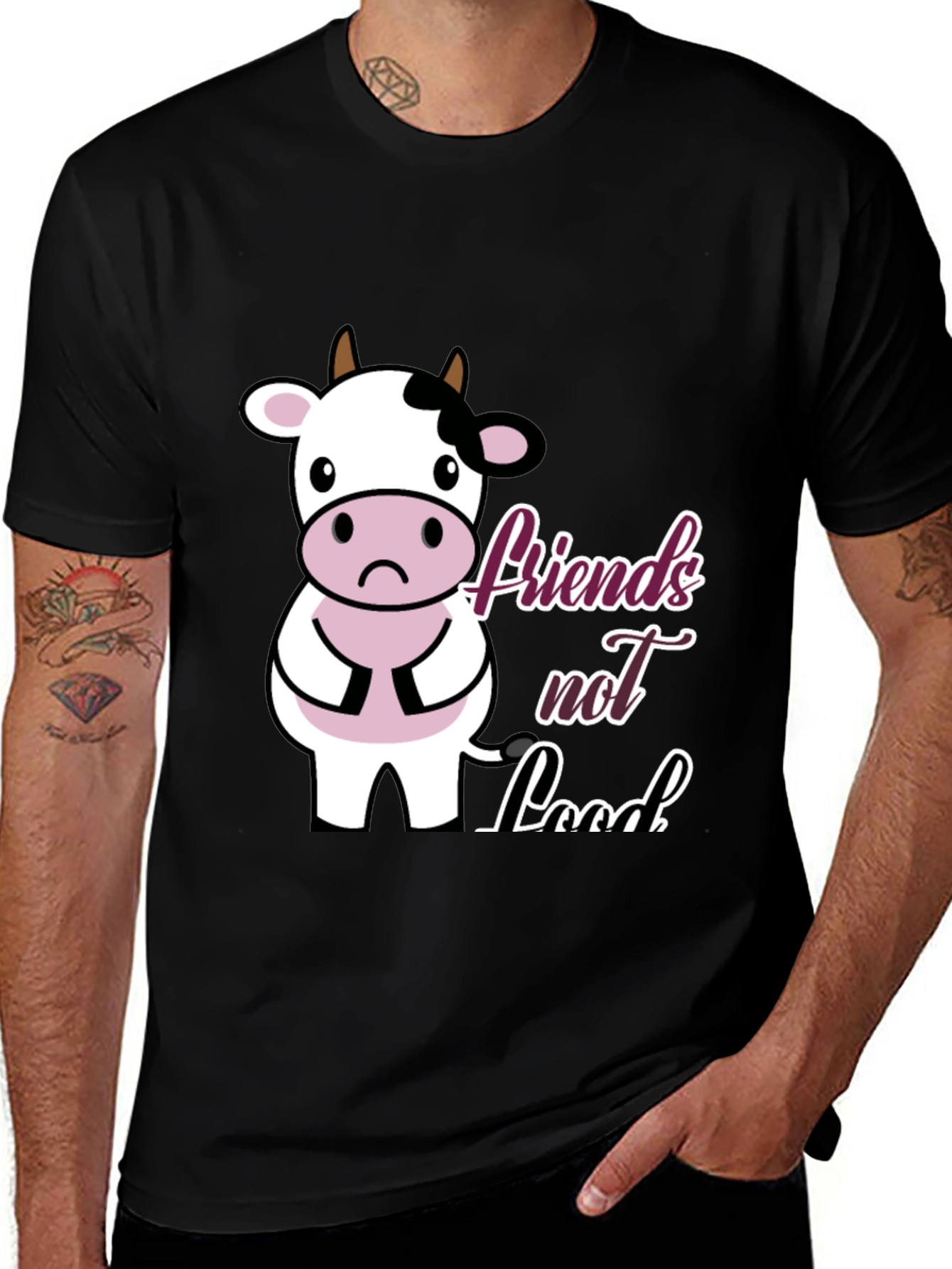 Variant 5 of Vegan Cow T-Shirt - Friends Not Food