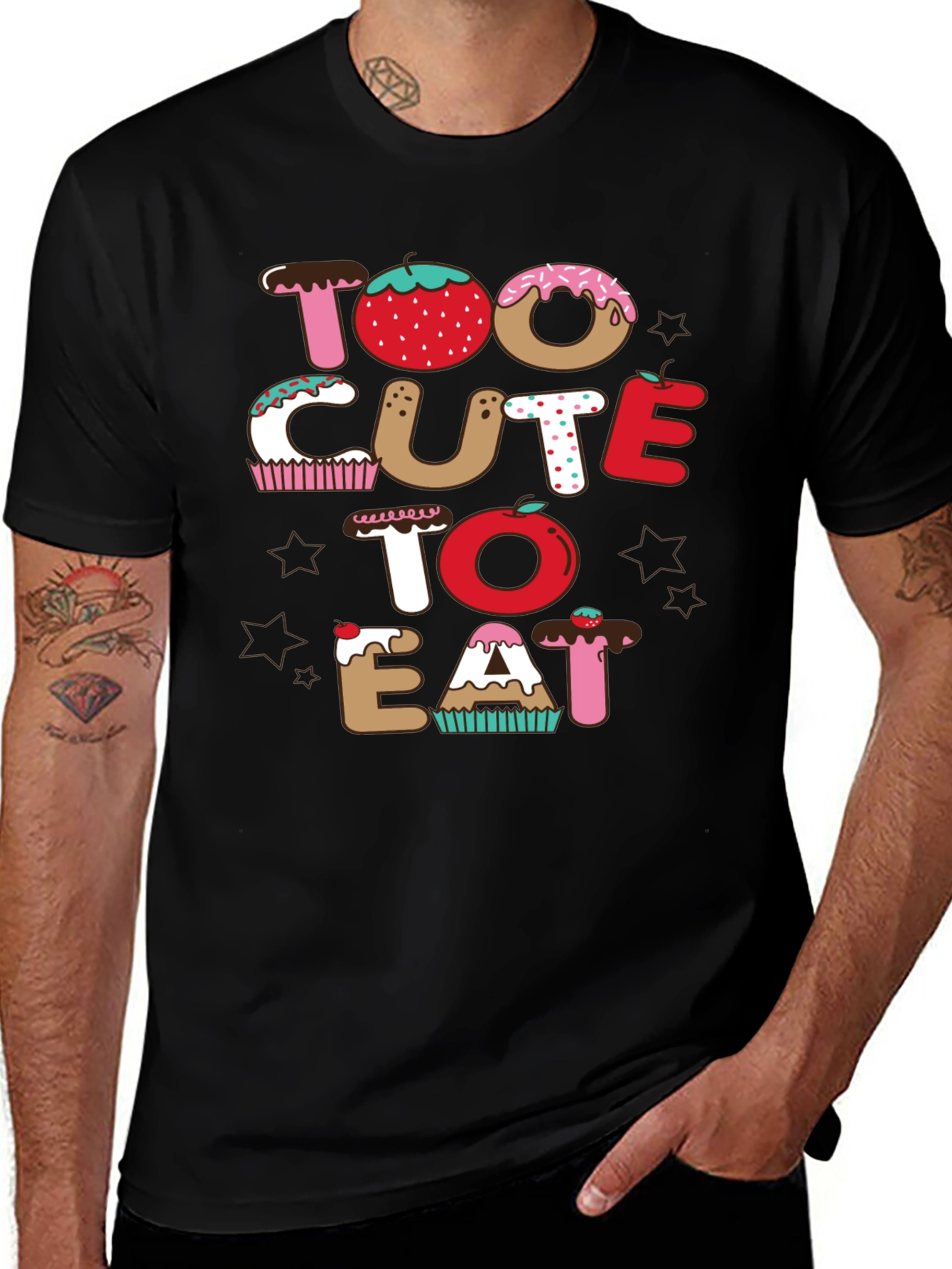 Too Cute To Eat Black T-Shirt