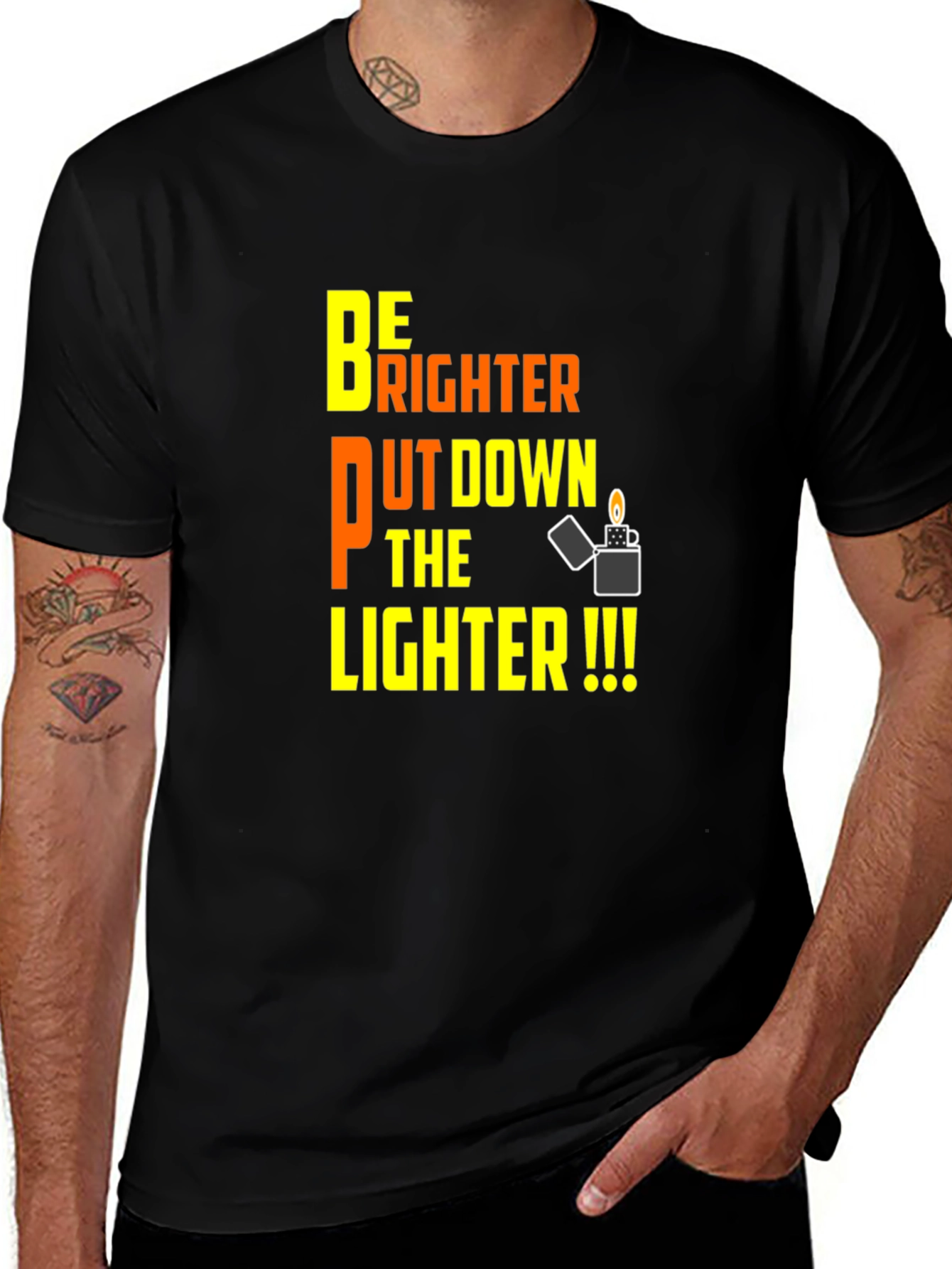 Variant 16 of Be Brighter Put Down The Lighter Black T-Shirt