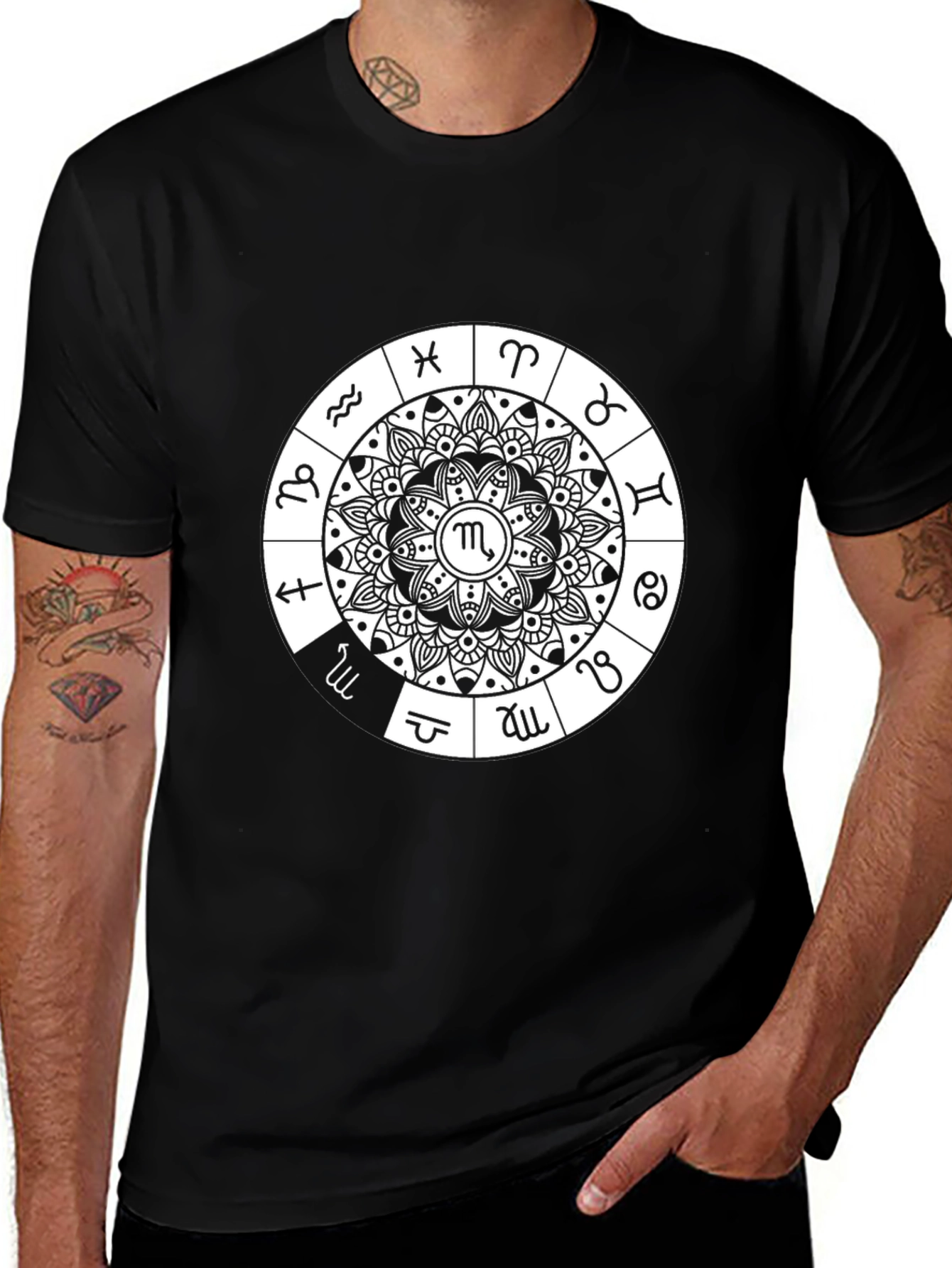 Variant 26 of Zodiac Mandala T-Shirt - Stylish Astrology Design
