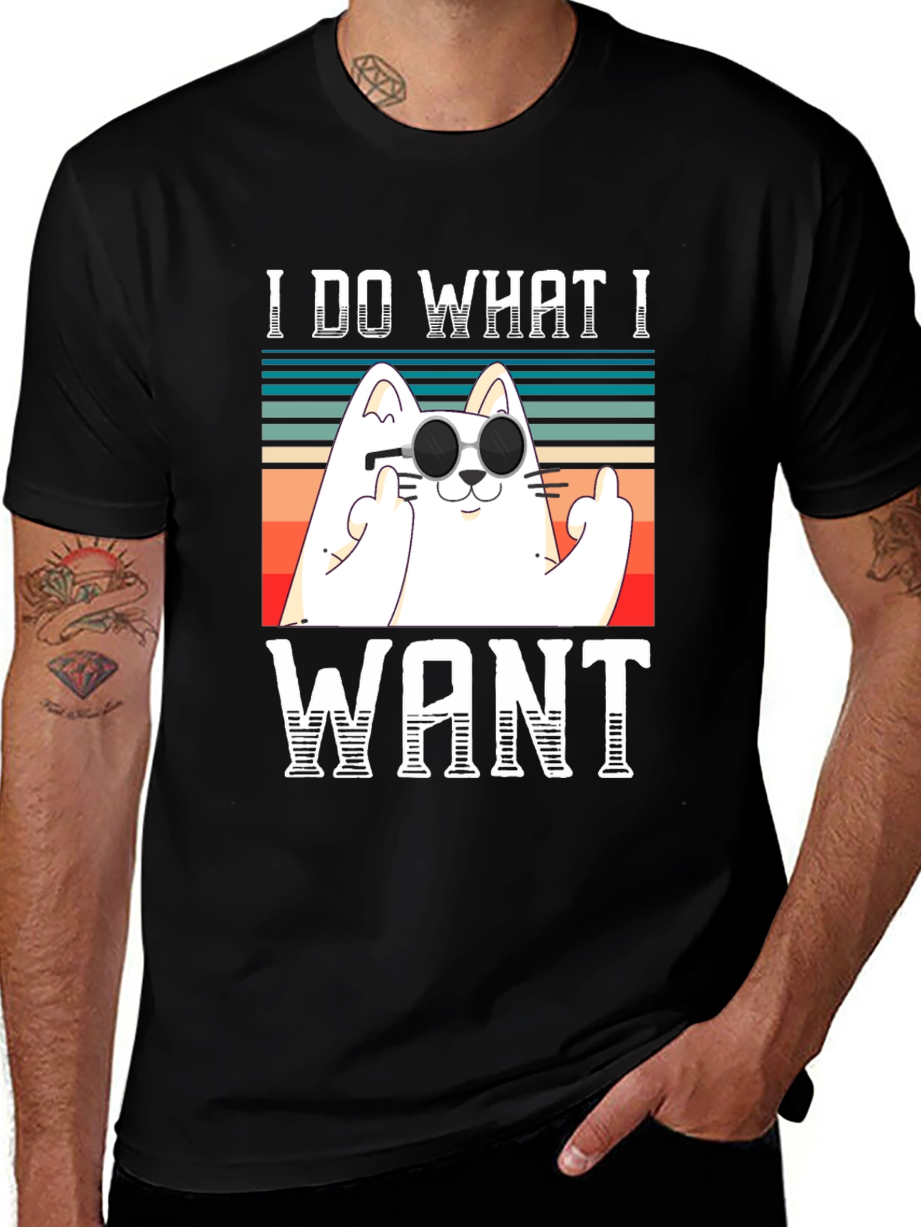 Variant 9 of I Do What I Want Funny Cat T-Shirt