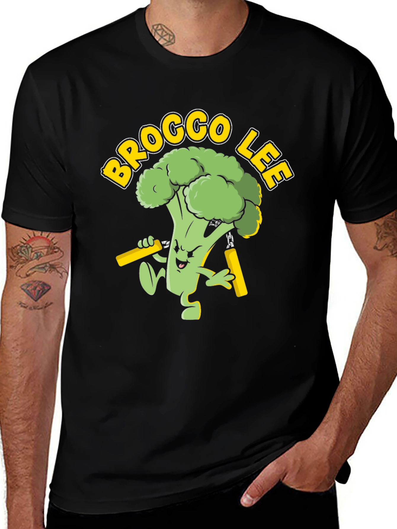 Brocco Lee Graphic Tee - Martial Arts Broccoli!