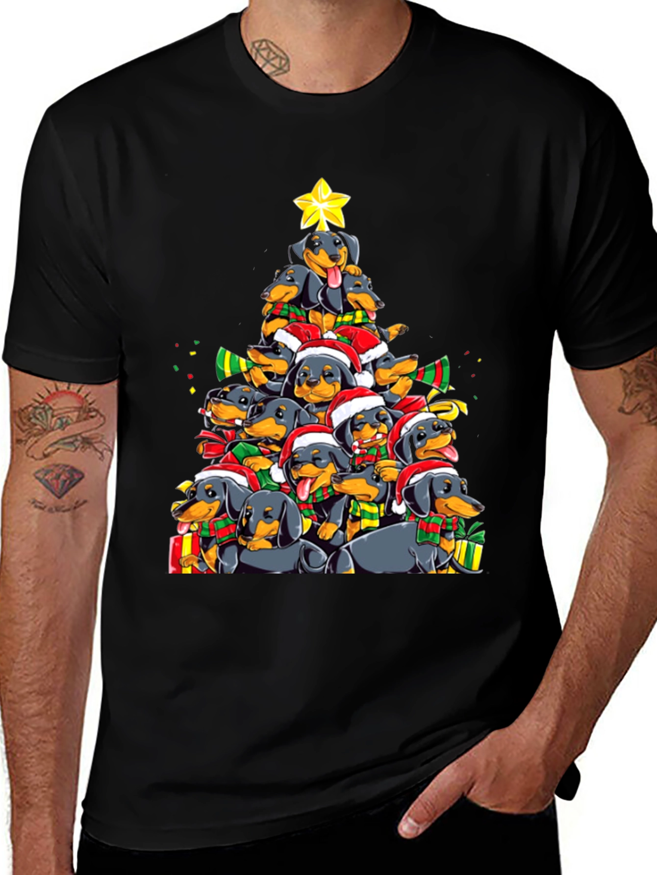 Variant 21 of Dachshund Christmas Tree T-Shirt