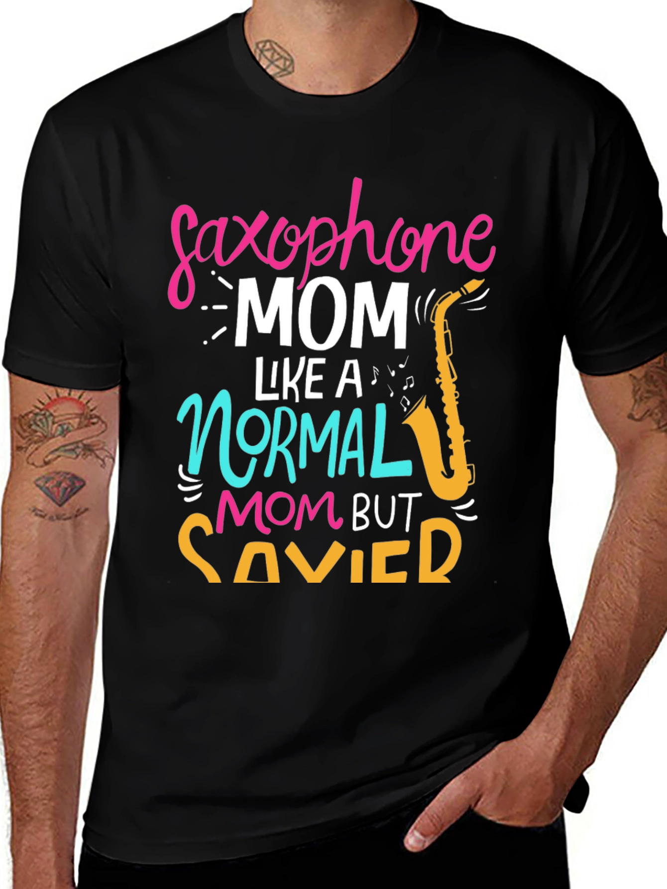 Variant 25 of Saxophone Mom T-Shirt - Savvy & Stylish!