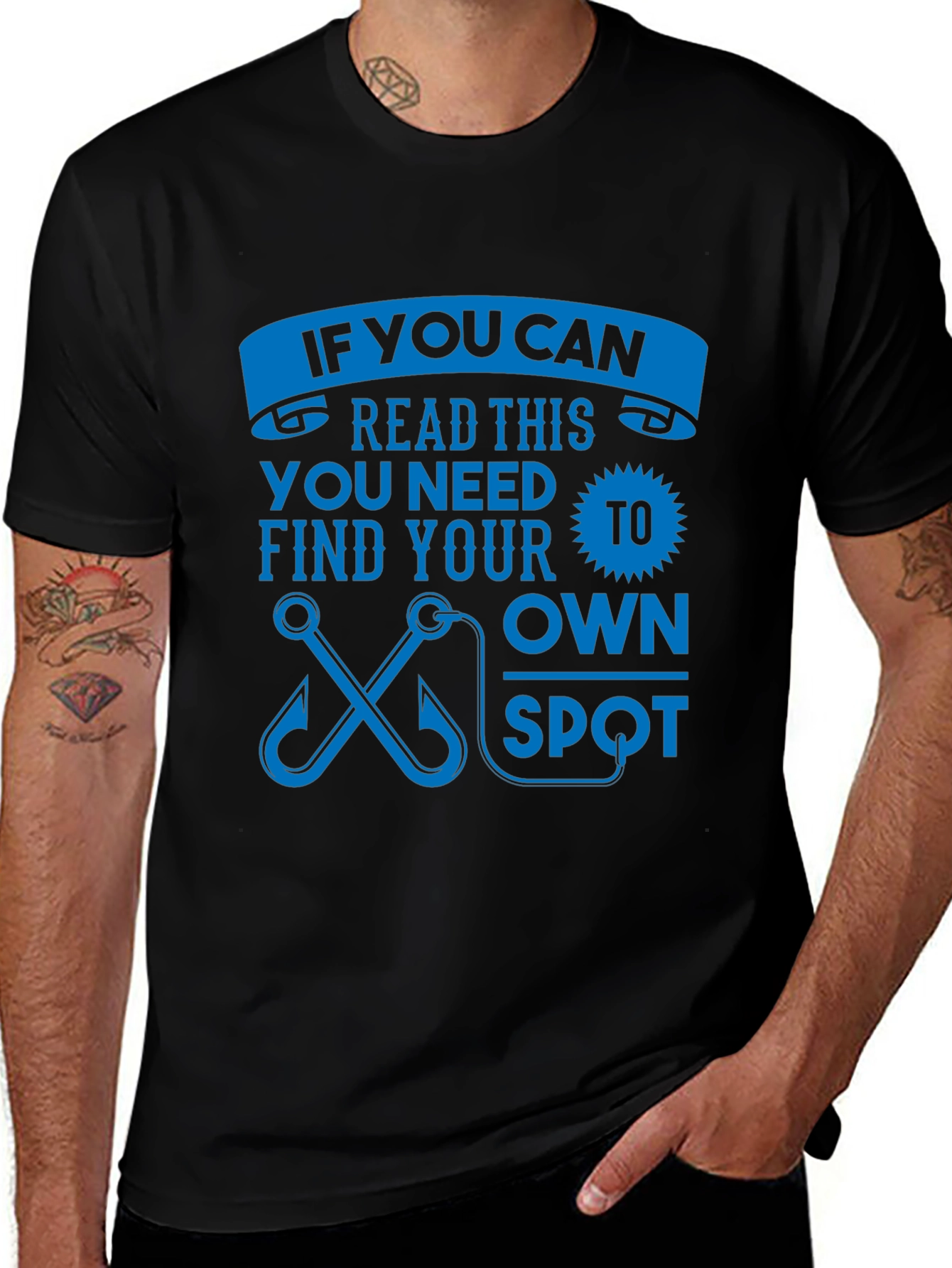 Variant 10 of Funny Fishing T-Shirt - "Find Your Own Spot" Graphic Tee