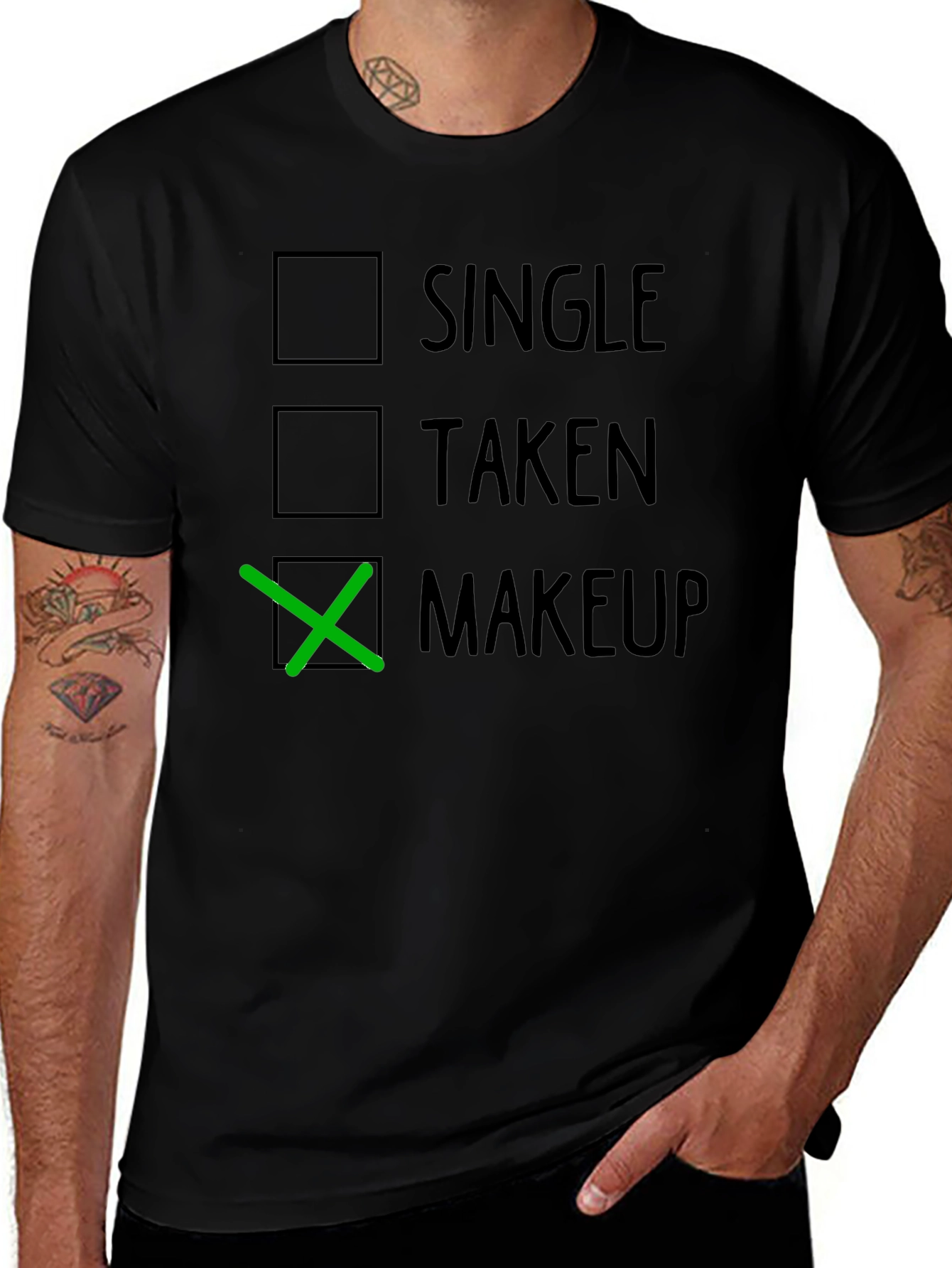 Variant 11 of Makeup Choice T-Shirt Funny Dating Humor Tee