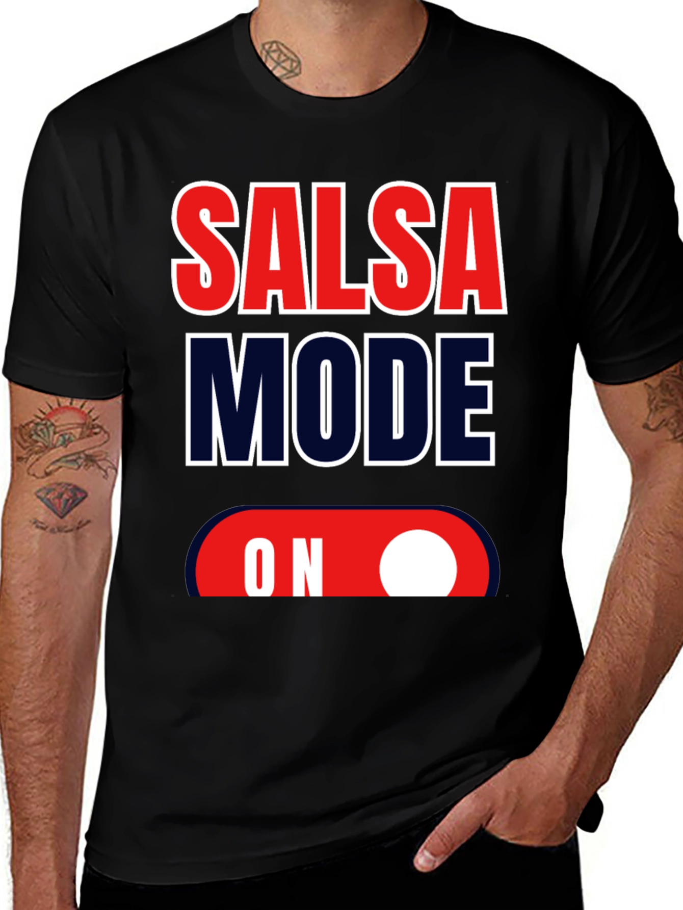Variant 4 of Salsa Mode On Graphic Tee - Dance Ready!
