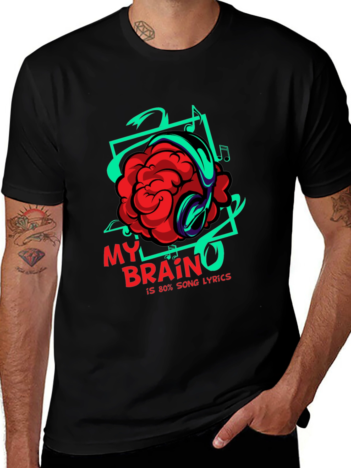 Variant 25 of Brain Song Lyrics Graphic T-Shirt