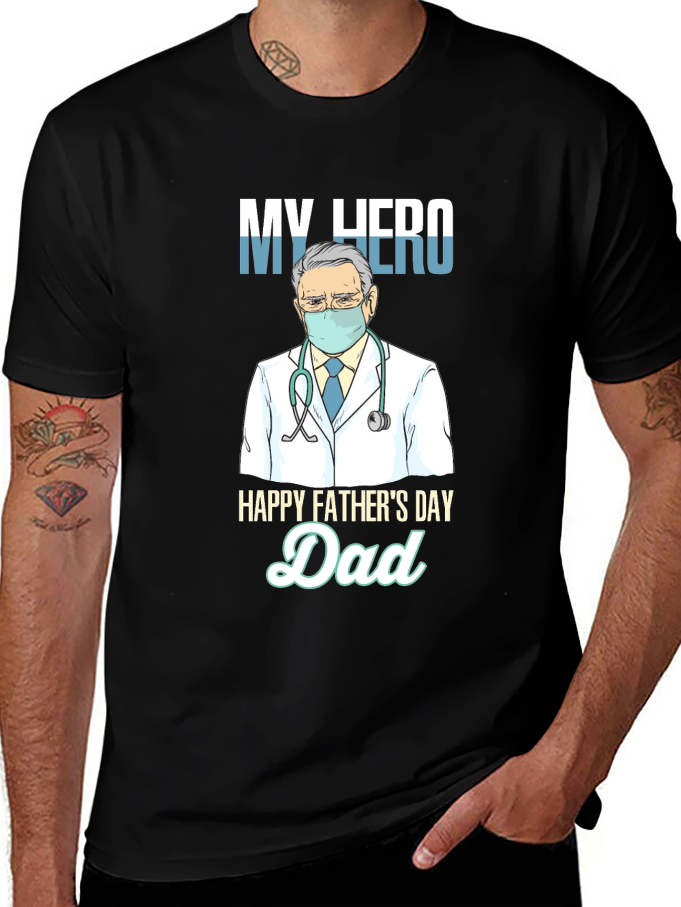 My Hero Dad T-Shirt Father's Day Gift