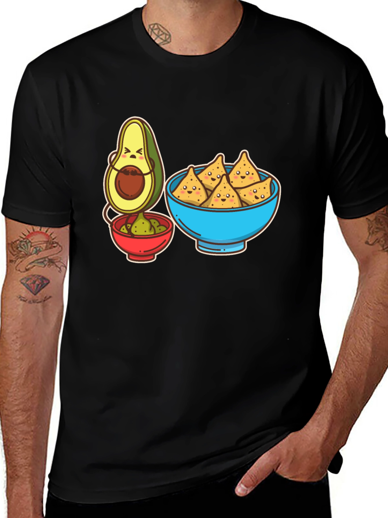 Avocado & Chips Graphic T-Shirt - Funny Foodie Tee