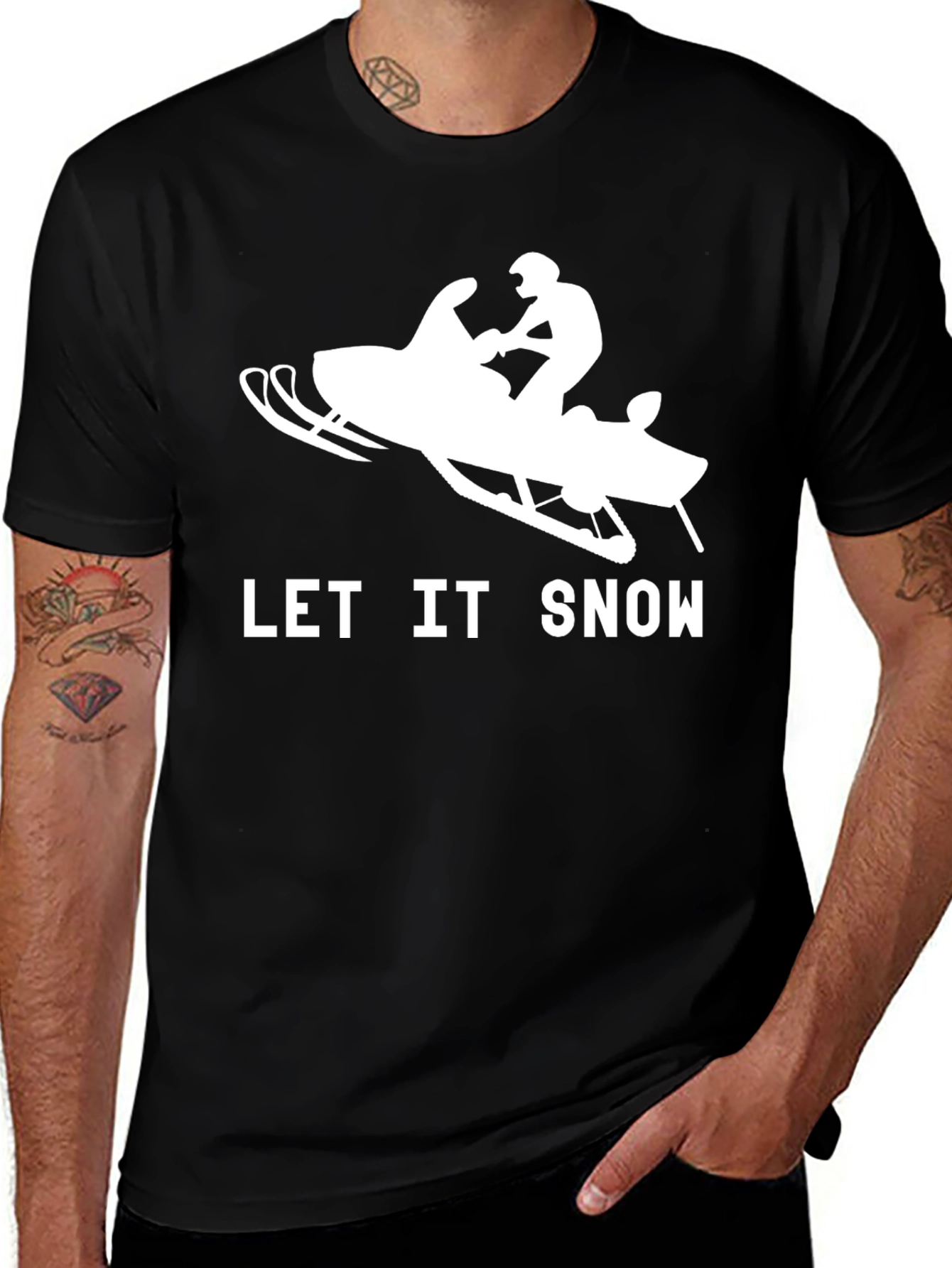 Variant 22 of Let it Snow Snowmobile Graphic Tee