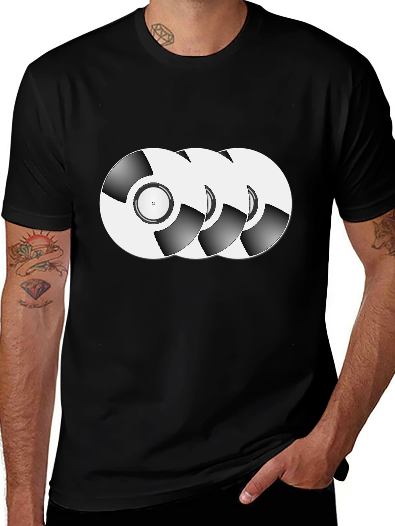 Variant 24 of Vinyl Record Graphic Tee - Black