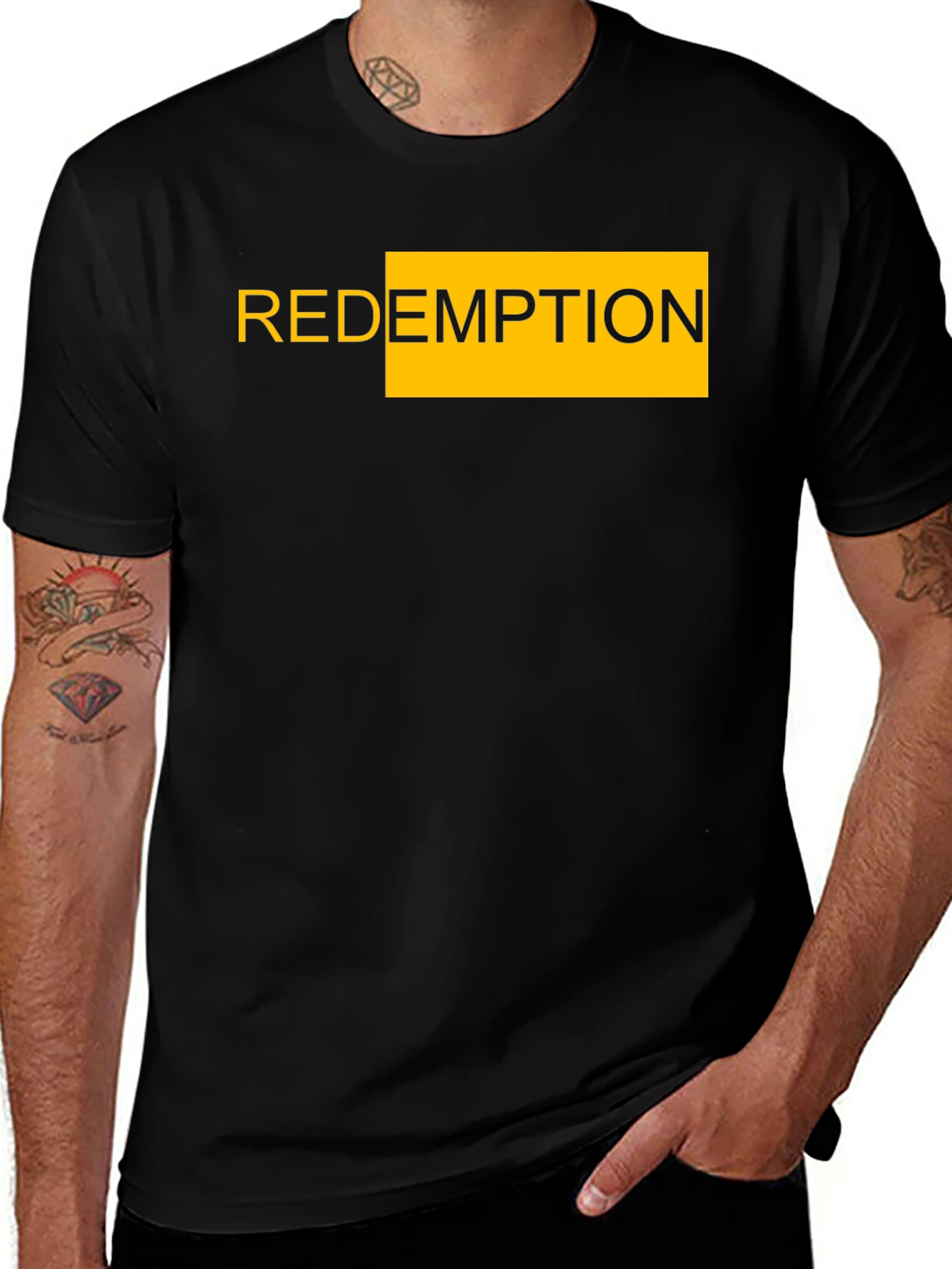 Variant 3 of Redemption Graphic Tee - Black Cotton T-Shirt