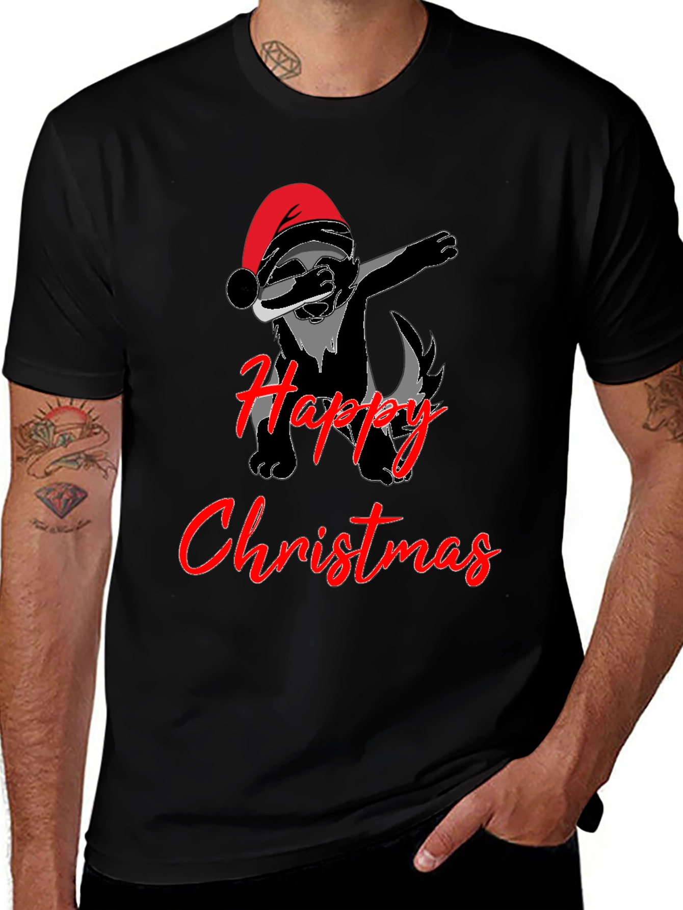 Dabbing Skunk Christmas T-Shirt
