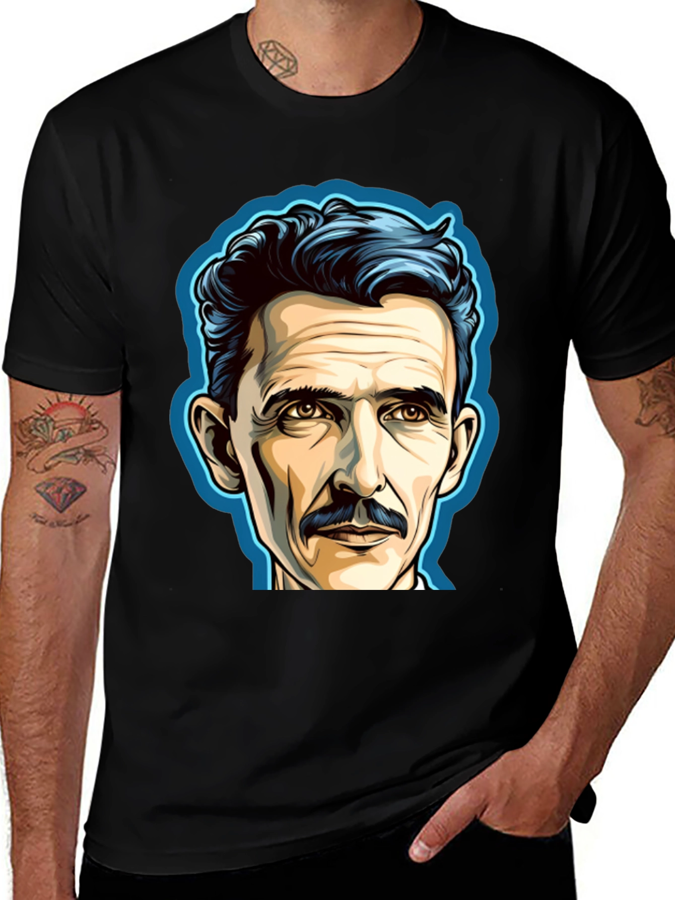 Nikola Tesla Portrait Graphic T-Shirt