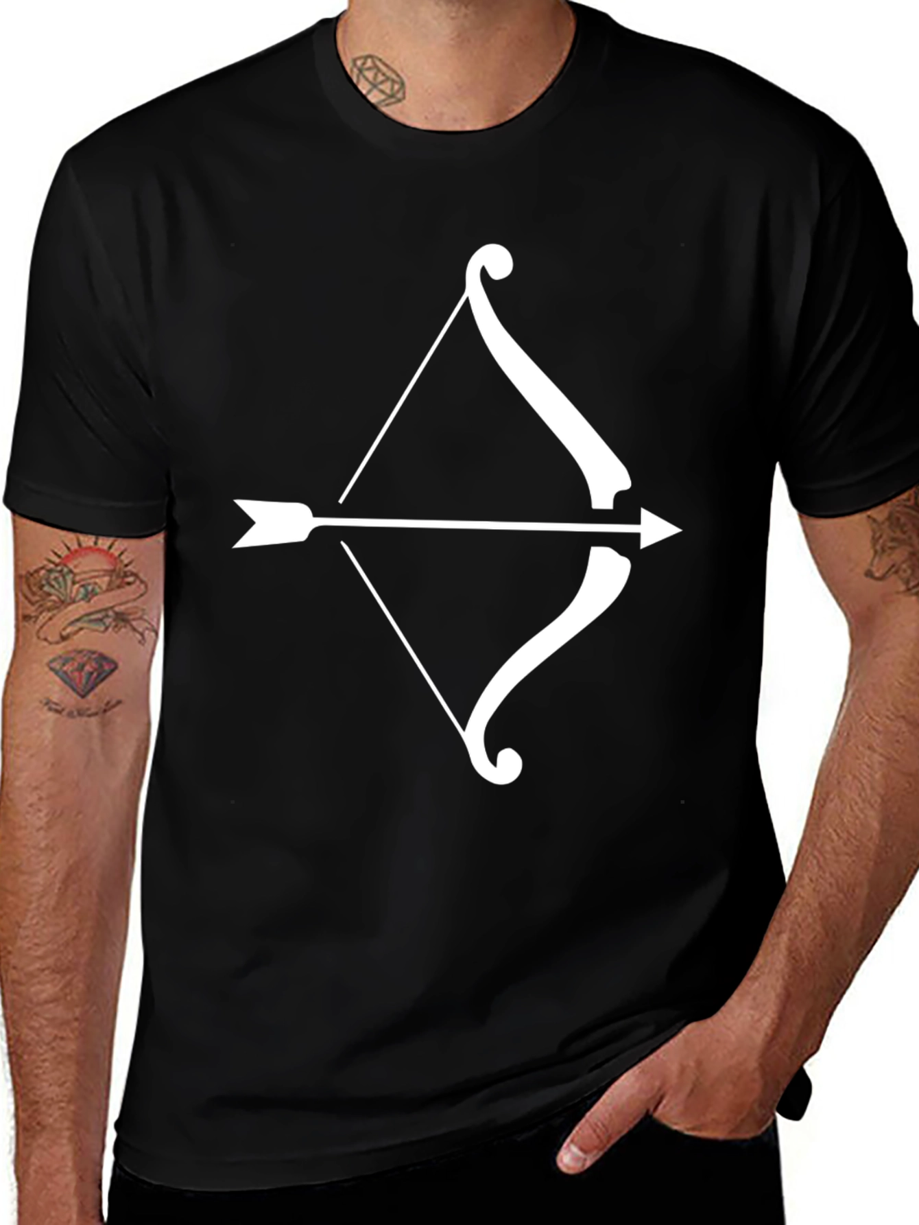 Black Archer Bow & Arrow Graphic Tee - Black main image