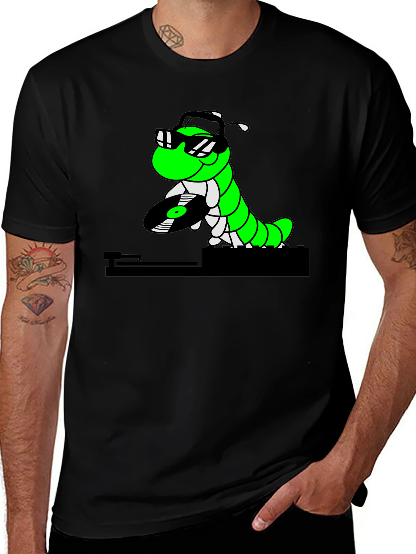 Variant 2 of DJ Worm Graphic T-Shirt - Cool & Unique Design