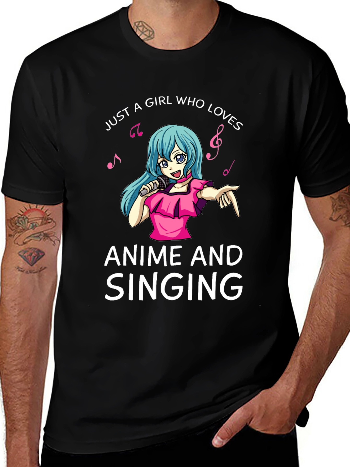 Anime & Singing T-Shirt - Just a Girl Who Loves Anime & Singing