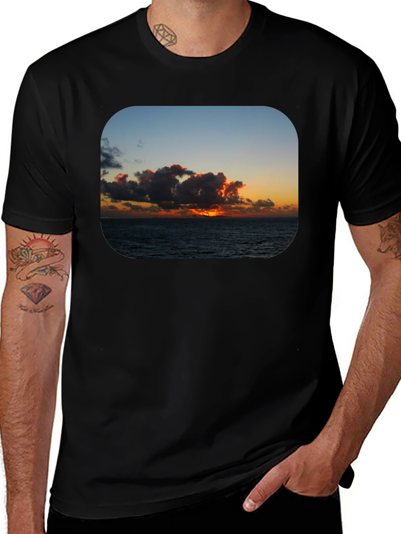 Variant 23 of Sunset Horizon Black T-Shirt
