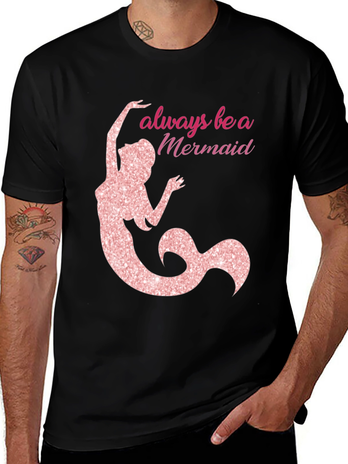Variant 28 of Always Be A Mermaid Black T-Shirt