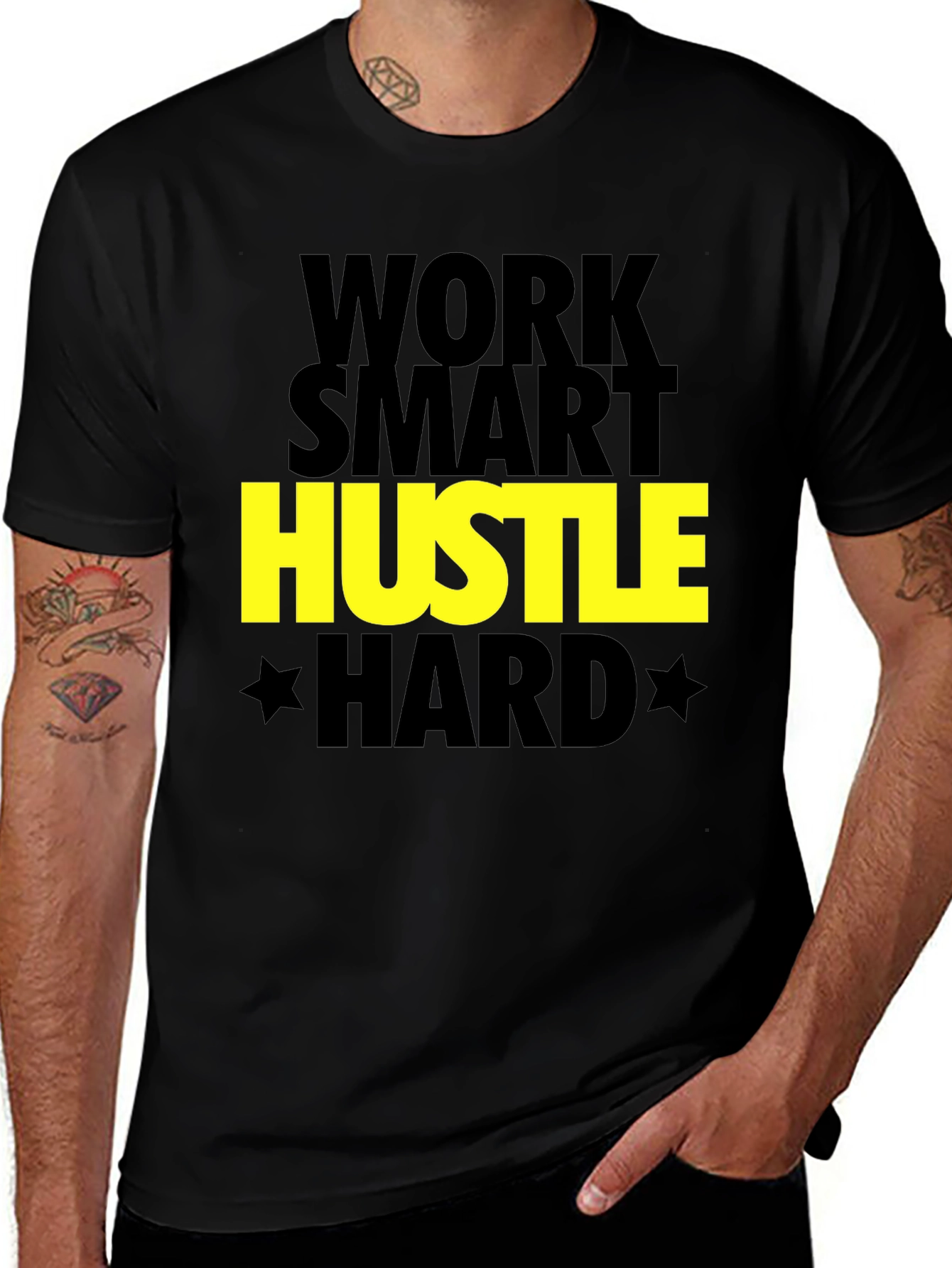 Variant 30 of Work Smart Hustle Hard Graphic Tee
