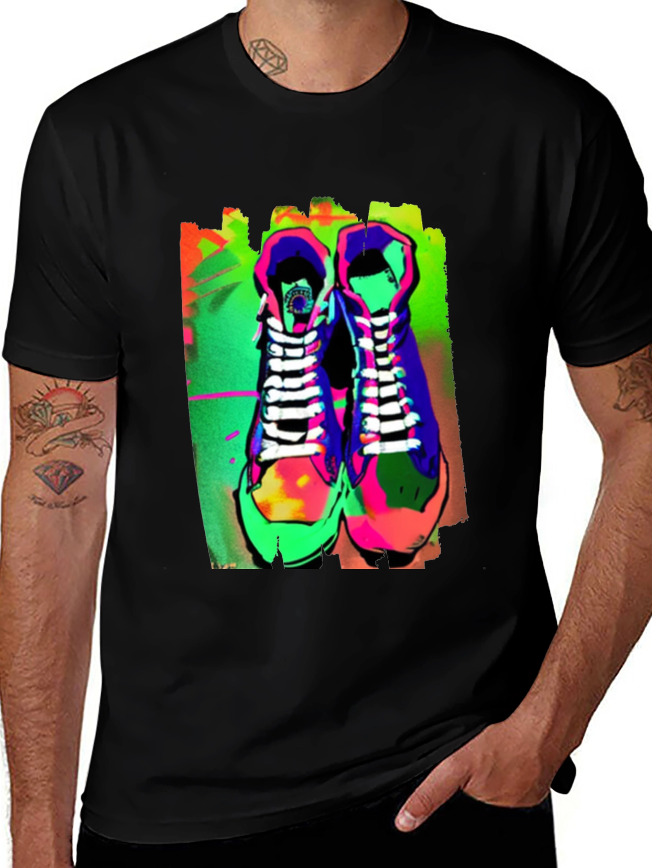Variant 29 of Neon Sneaker Graphic Tee - Streetwear Style