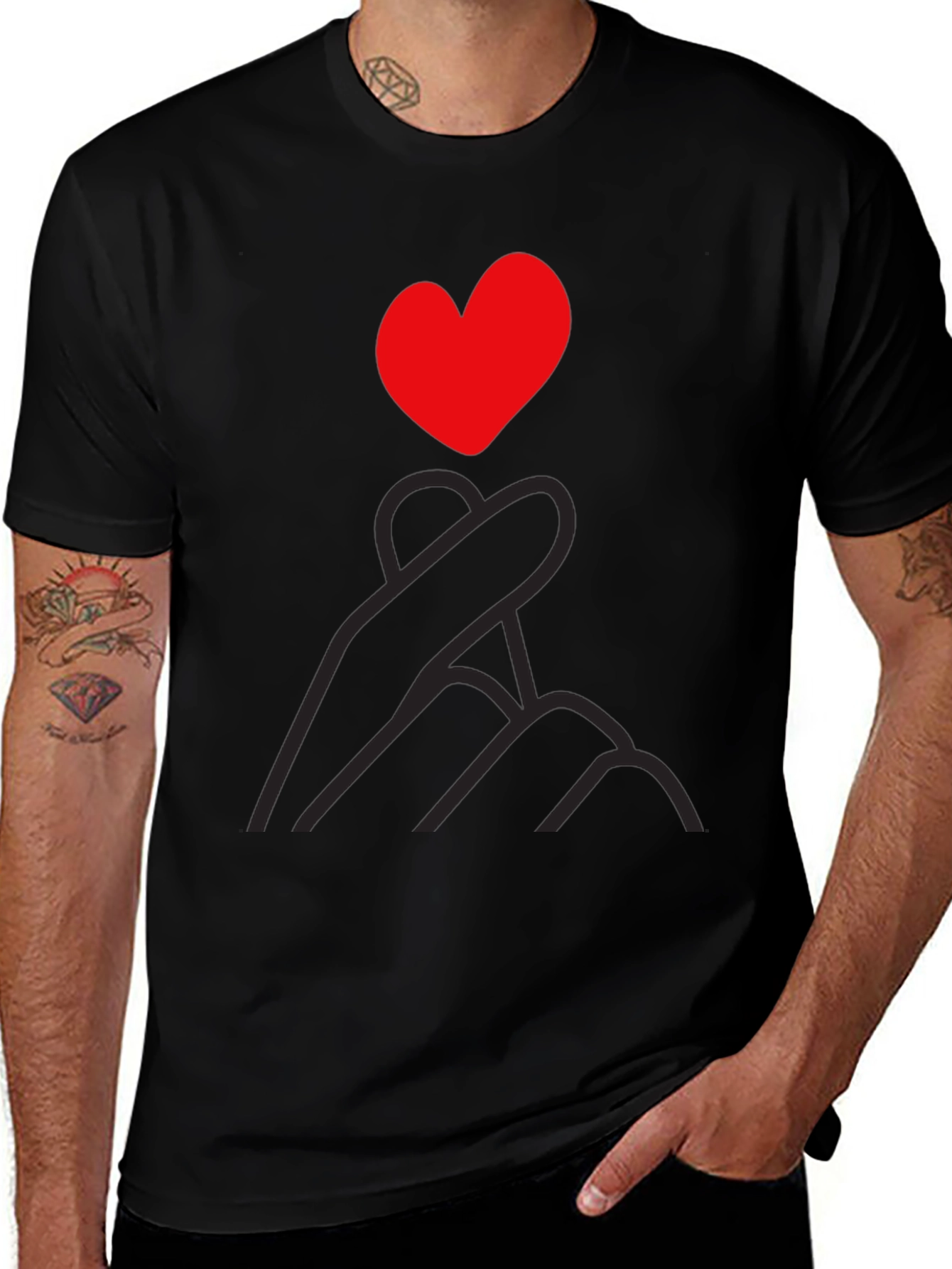Variant 7 of Heart Sign Graphic T-Shirt - Casual Style