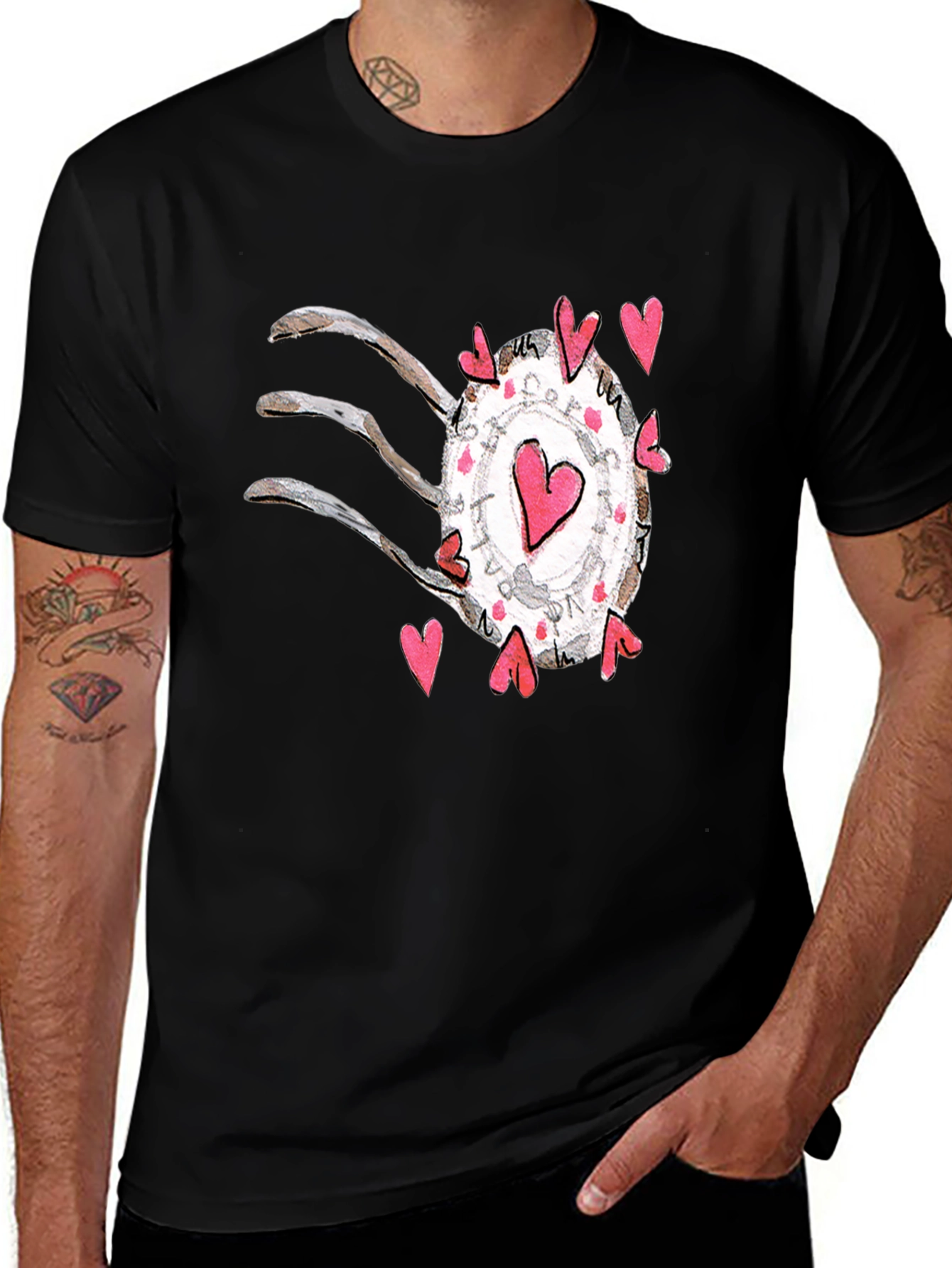 Variant 24 of Heart Hand Graphic Print Men's Tee