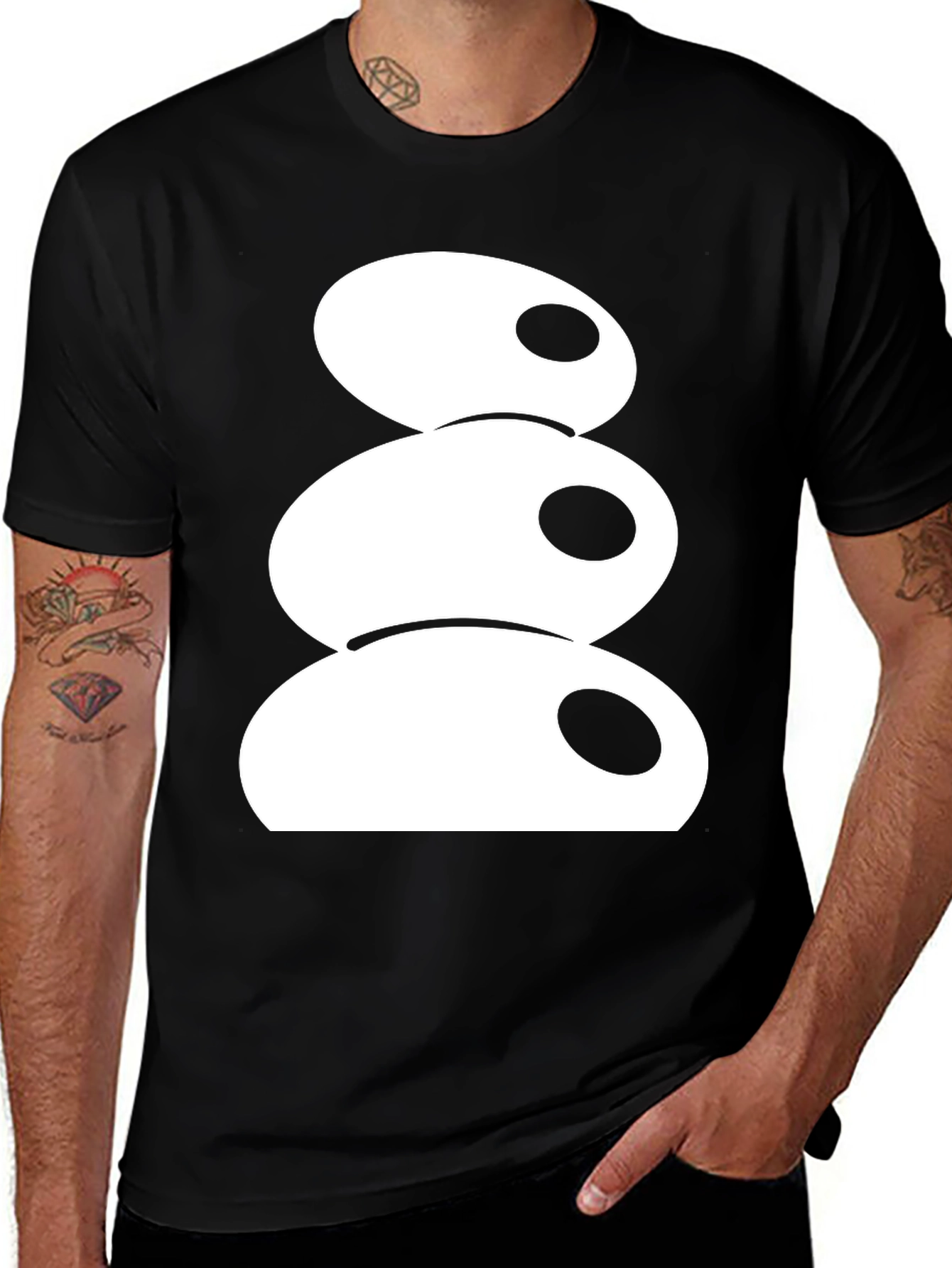 Variant 26 of Stacked Stone Graphic Tee - Black Unisex