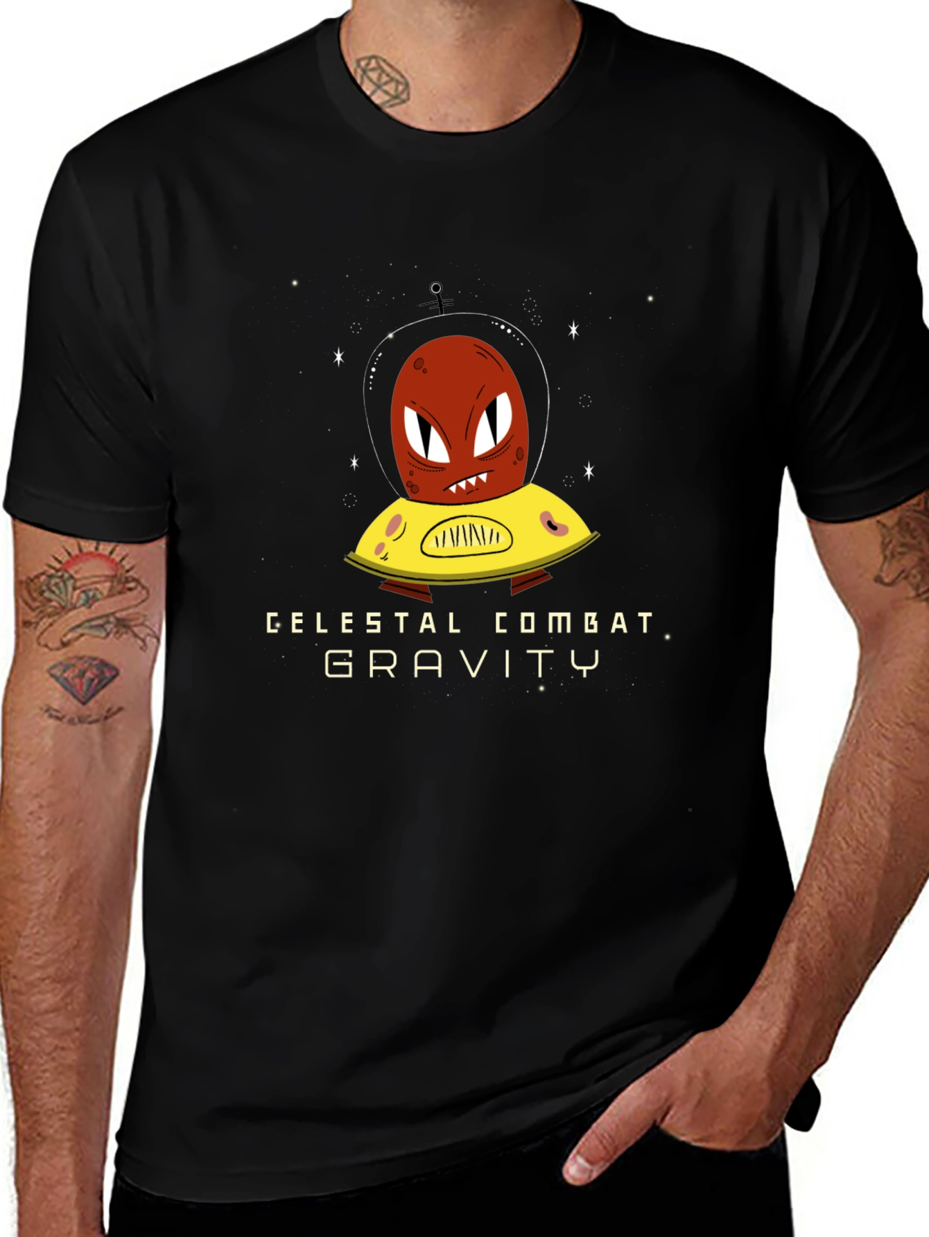 Variant 4 of Celestial Combat Gravity T-Shirt