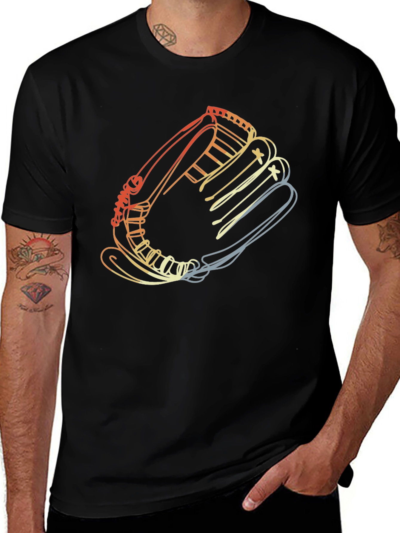 Variant 18 of Retro Baseball Glove Graphic T-Shirt