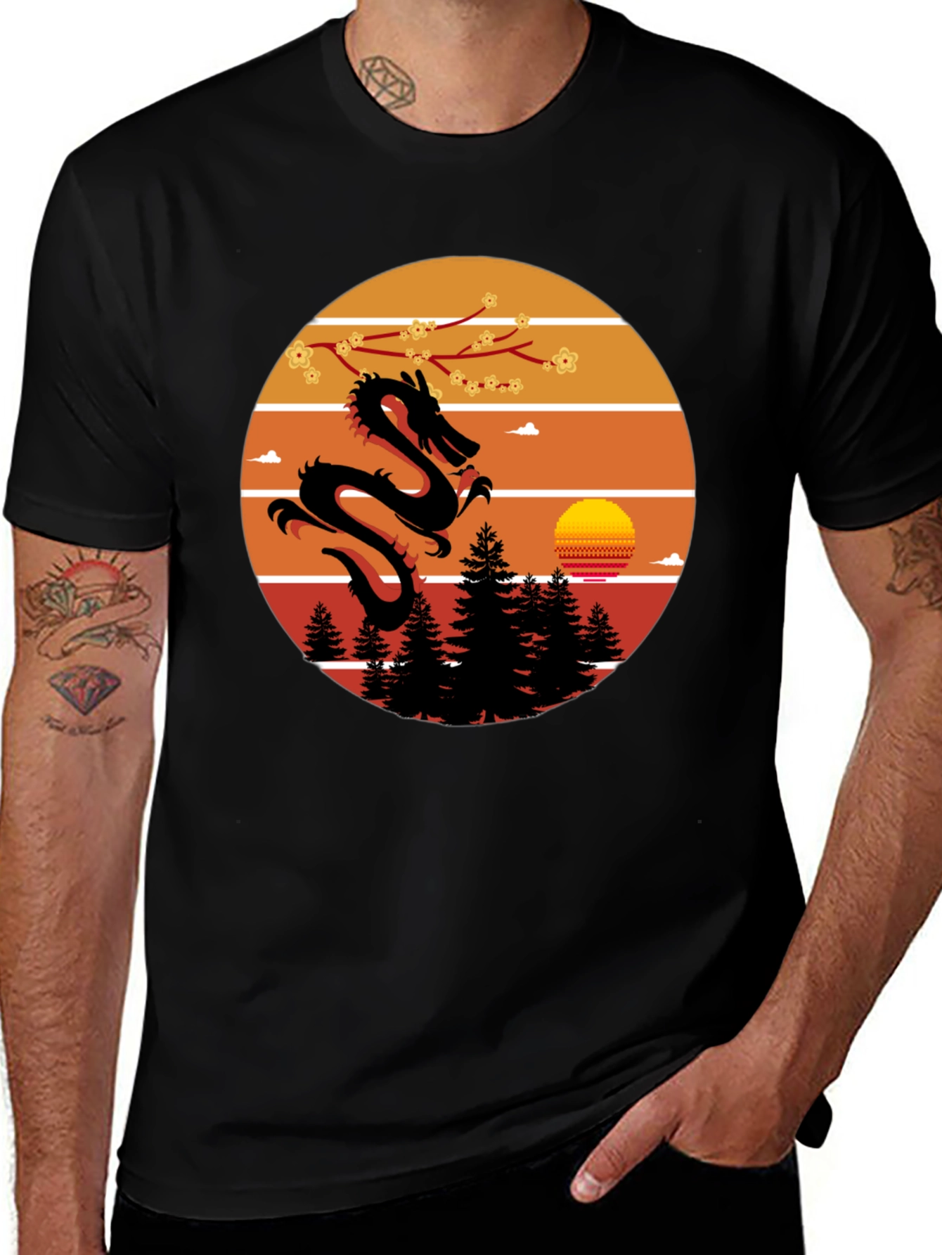 Variant 29 of Dragon Sunset Graphic Tee