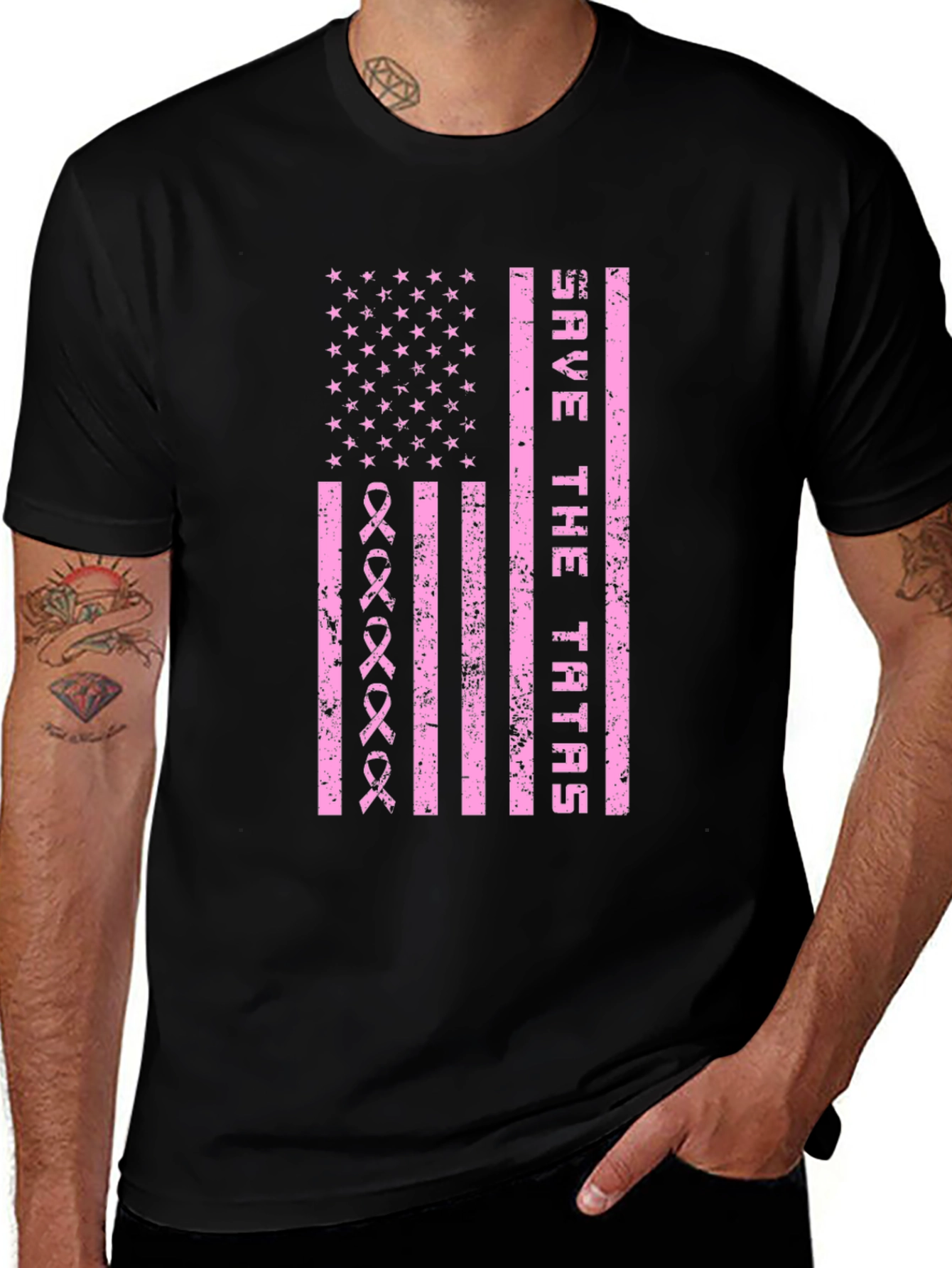 Variant 12 of Save the Tatas Graphic Tee - Breast Cancer Awareness