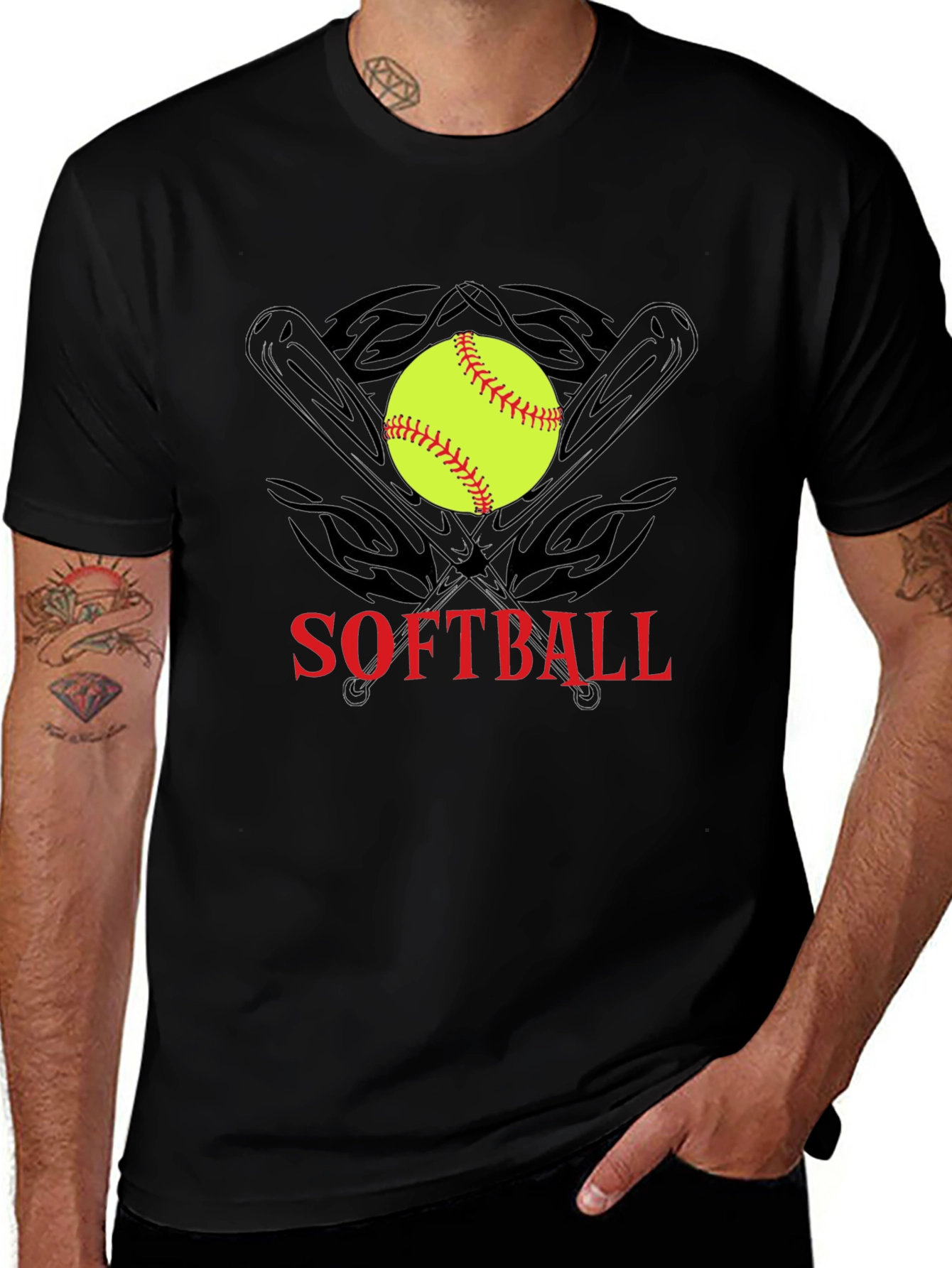 Variant 19 of Softball Bats & Ball Graphic T-Shirt