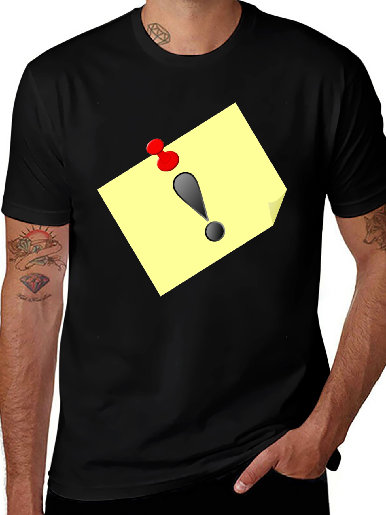 Variant 8 of Exclamation Post-It Black T-Shirt