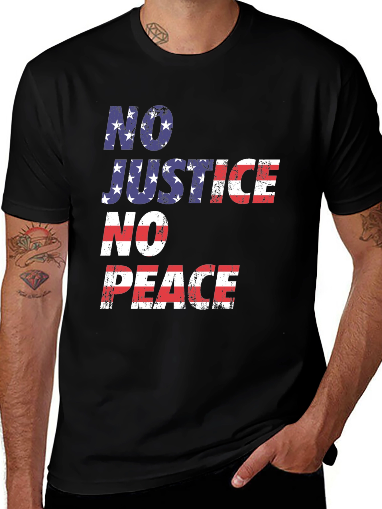 Variant 16 of No Justice No Peace Graphic T-Shirt