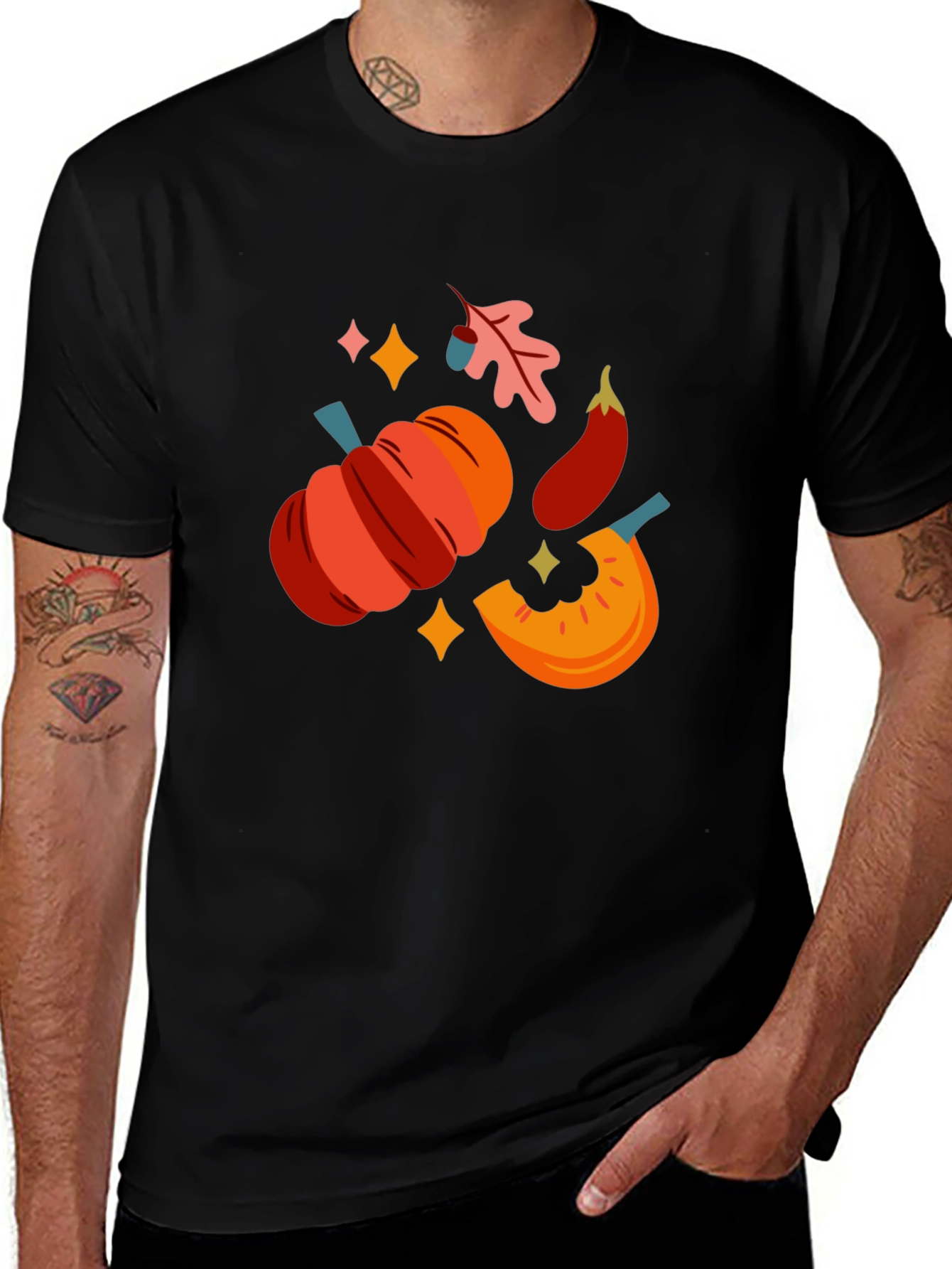 Variant 3 of Fall Harvest Graphic Tee - Black T-Shirt