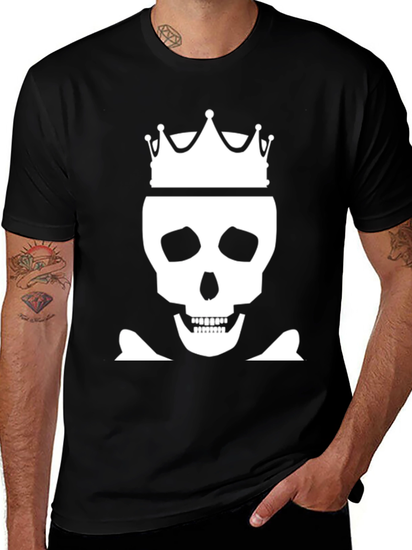 Variant 26 of Skull King Graphic Tee - Black Cotton T-Shirt