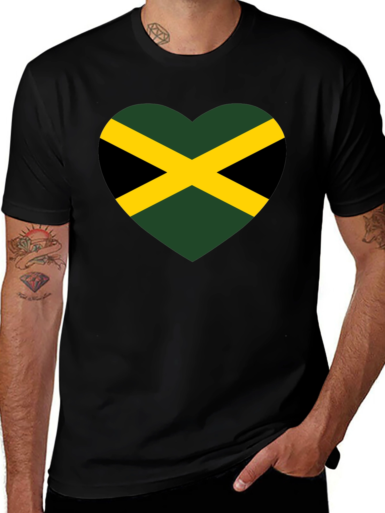 Jamaica Flag Heart T-Shirt