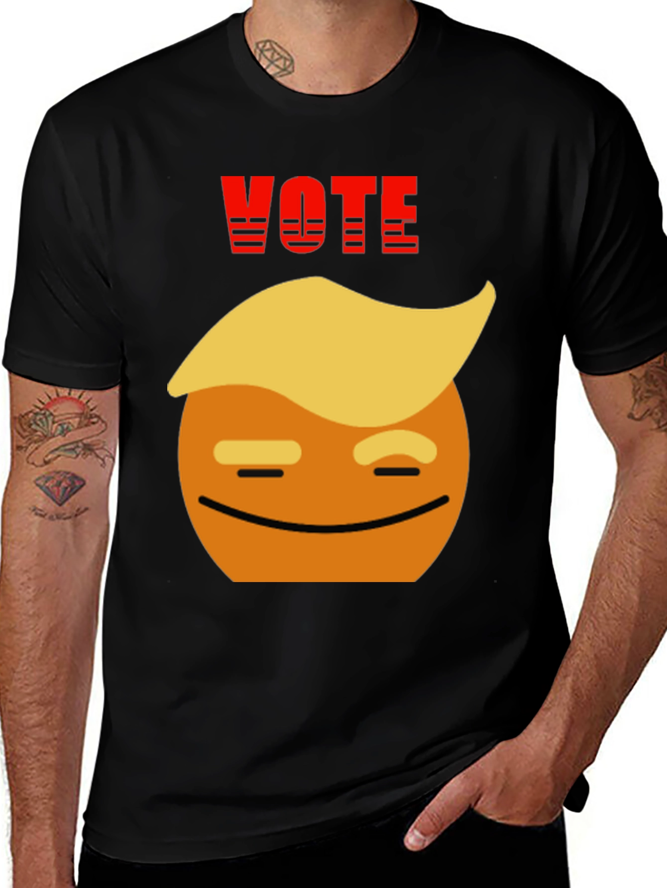 Variant 16 of Vote Trump Emoji Black T-Shirt