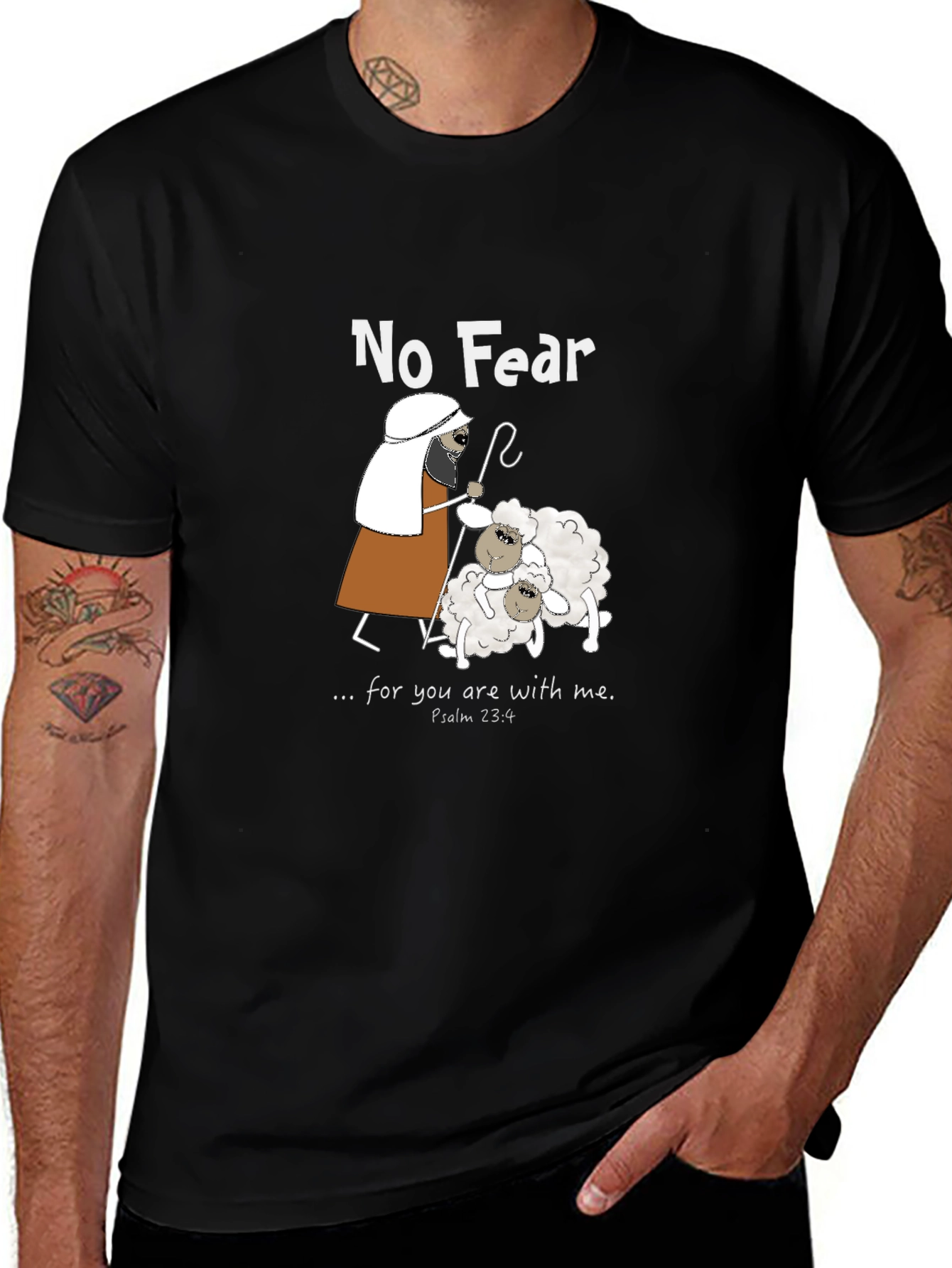 Variant 24 of No Fear Psalm 23:4 Christian T-Shirt