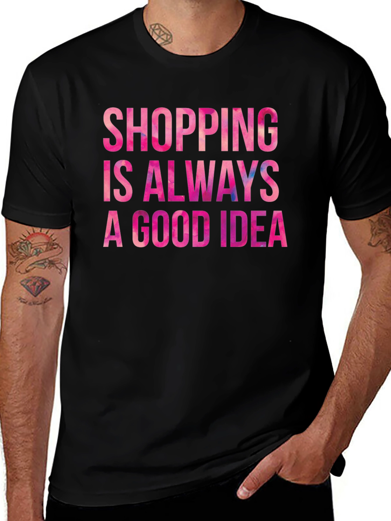 Variant 2 of Shopping Is Always A Good Idea Black Tee