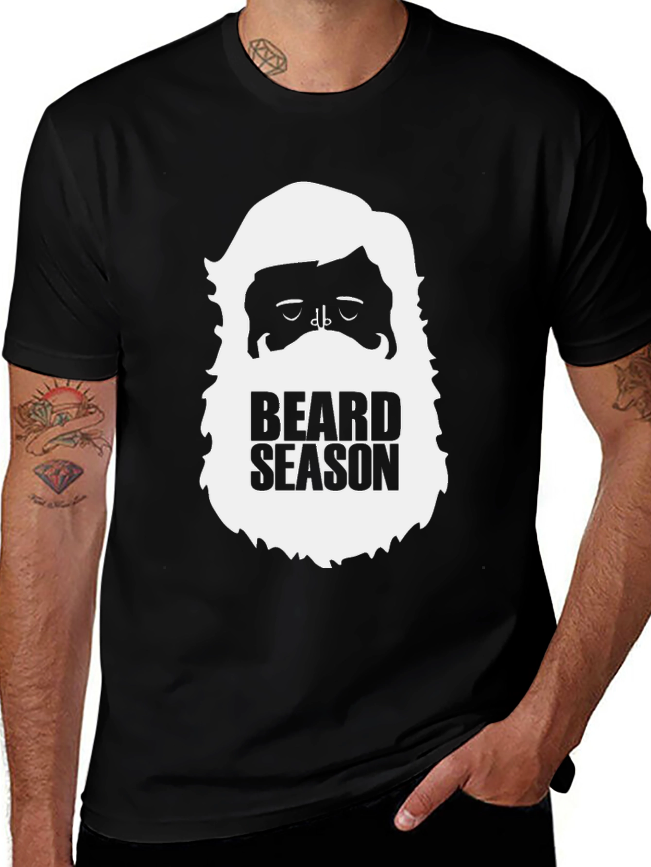 Variant 19 of Beard Season Black Graphic Tee for Men