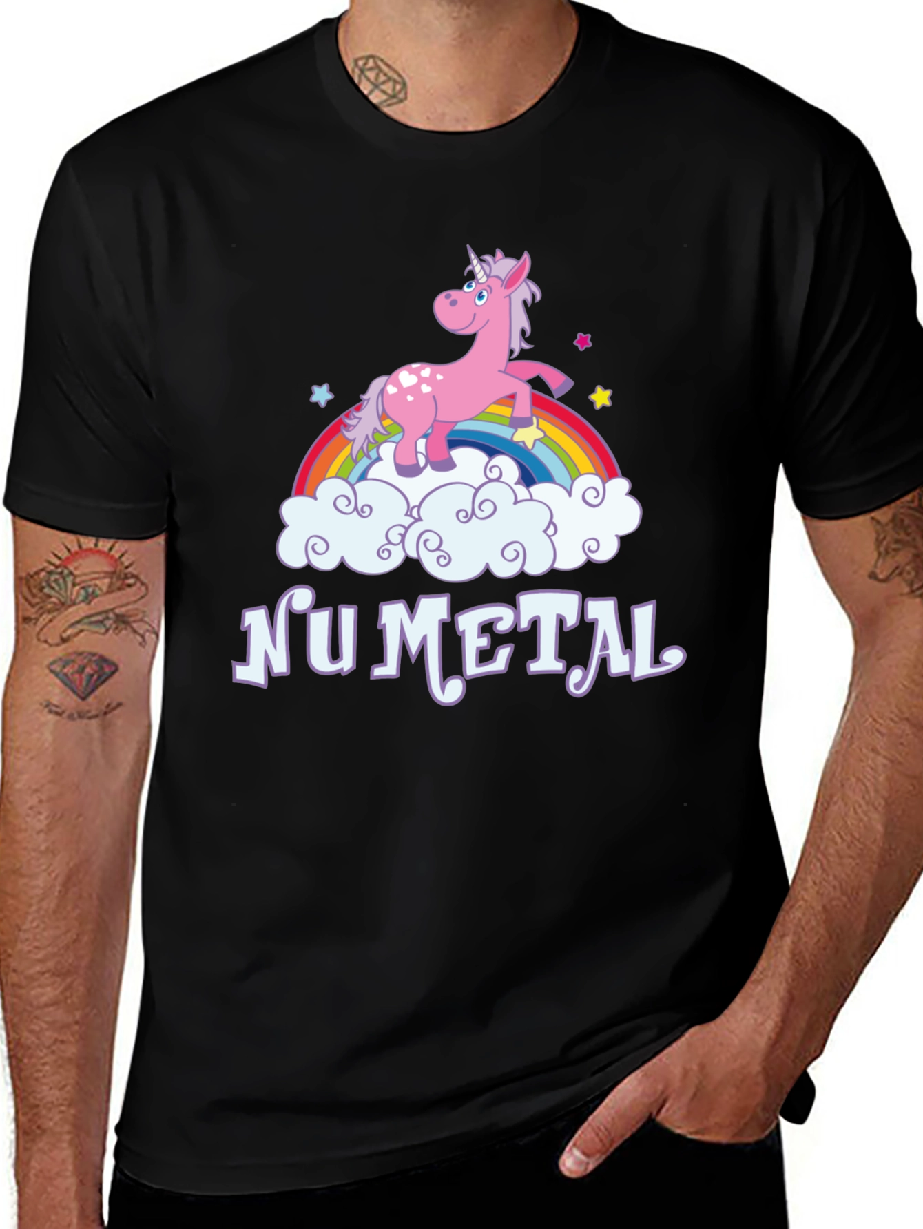 Variant 26 of Nu Metal Unicorn Rainbow Graphic T-Shirt