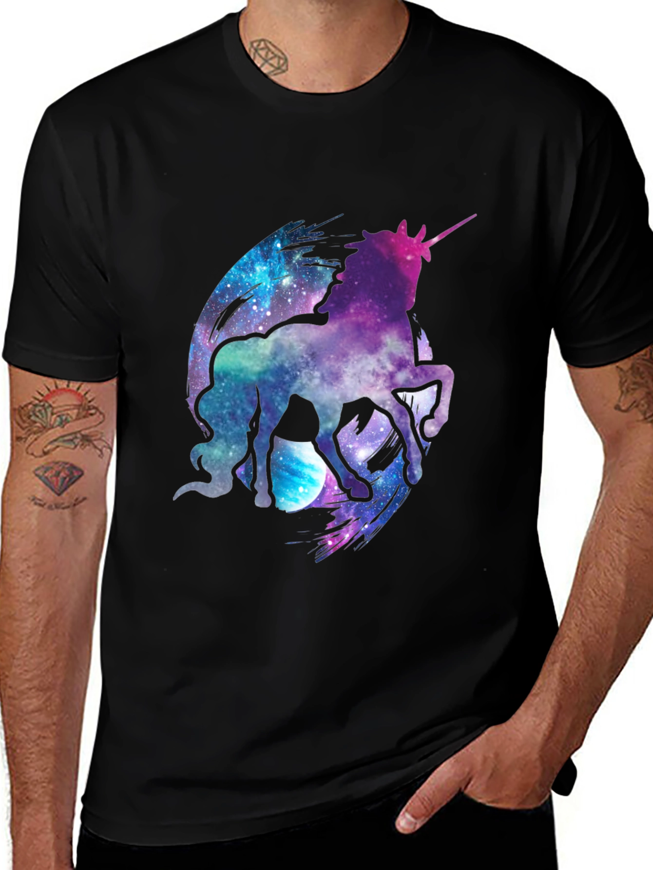 Variant 14 of Galaxy Unicorn Black T-Shirt