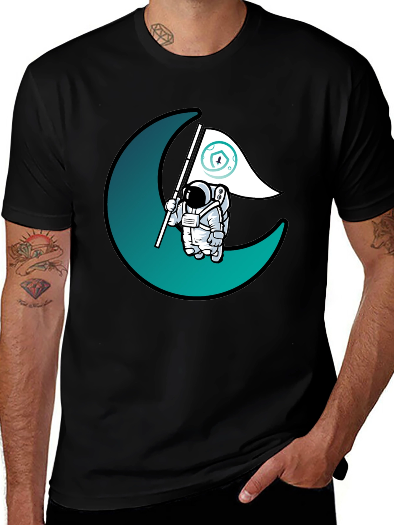 Variant 11 of Astronaut Moon Landing Graphic T-Shirt