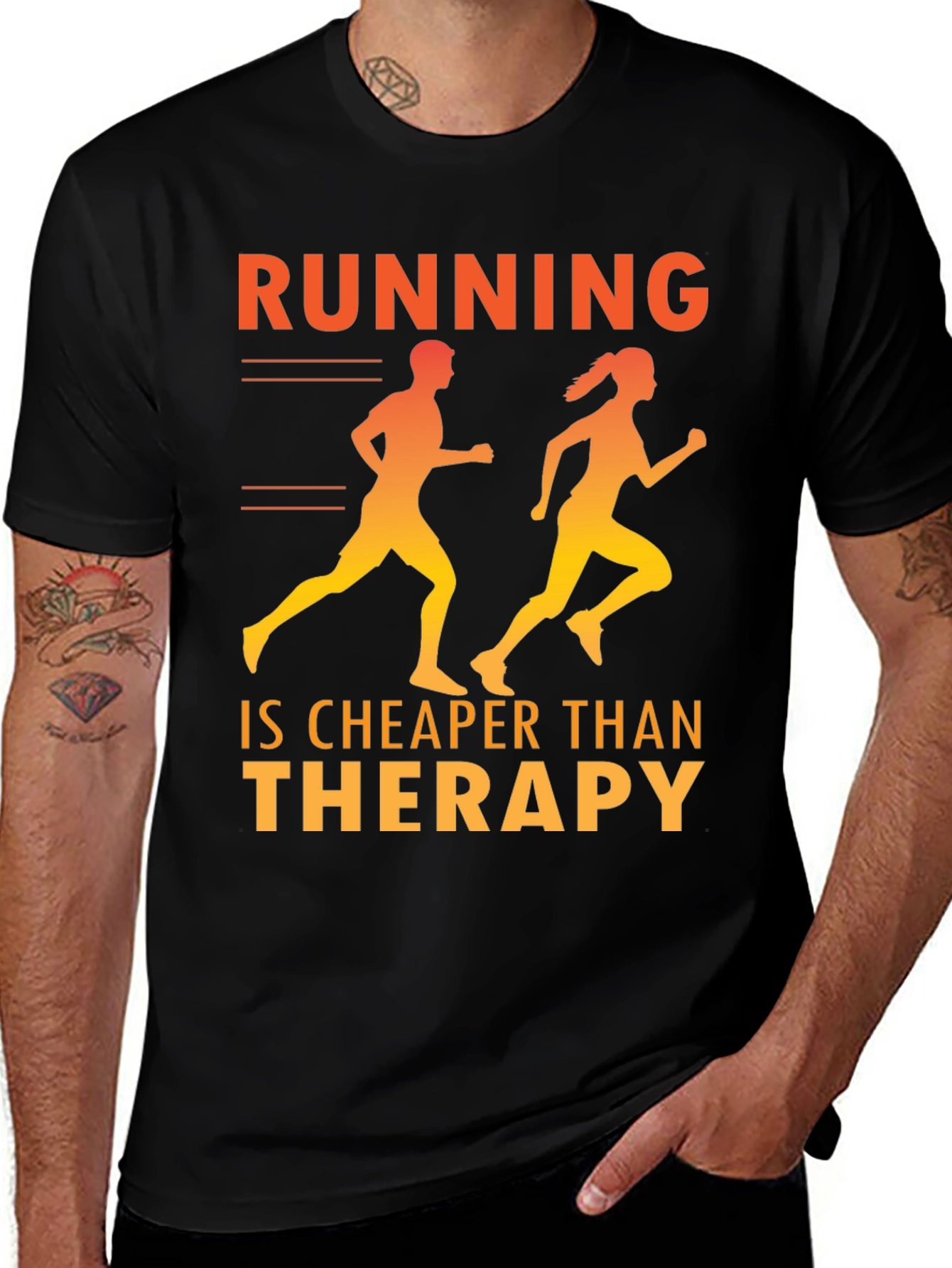 Variant 11 of Running is Cheaper Than Therapy T-Shirt