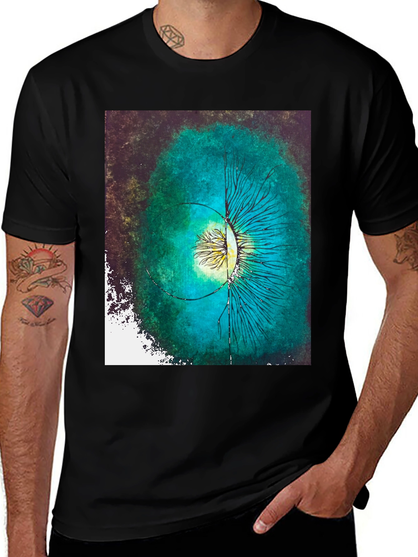 Variant 22 of Abstract Eye Graphic Black Cotton Tee