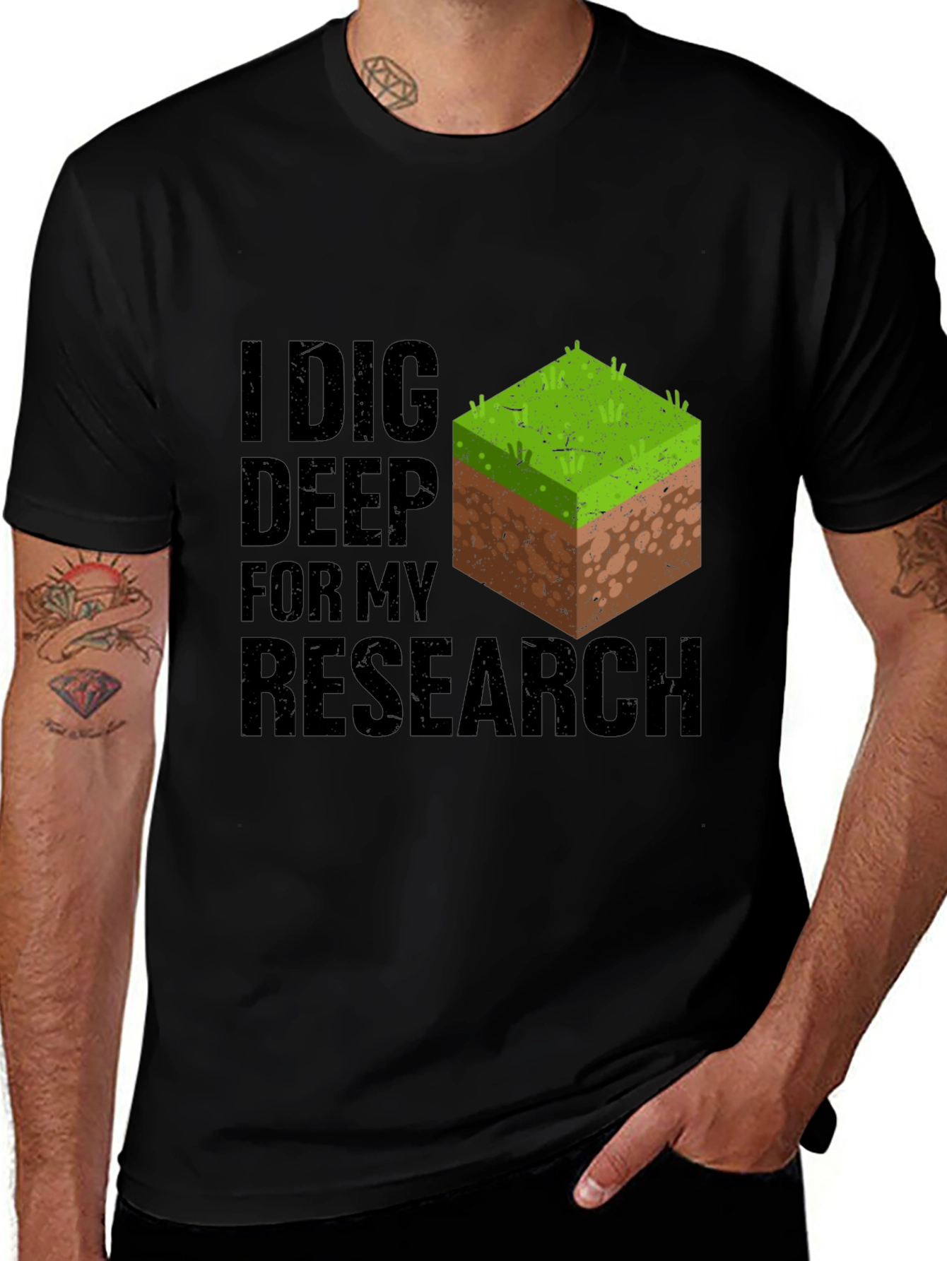 I Dig Deep Research T-Shirt - Minecraft Inspired