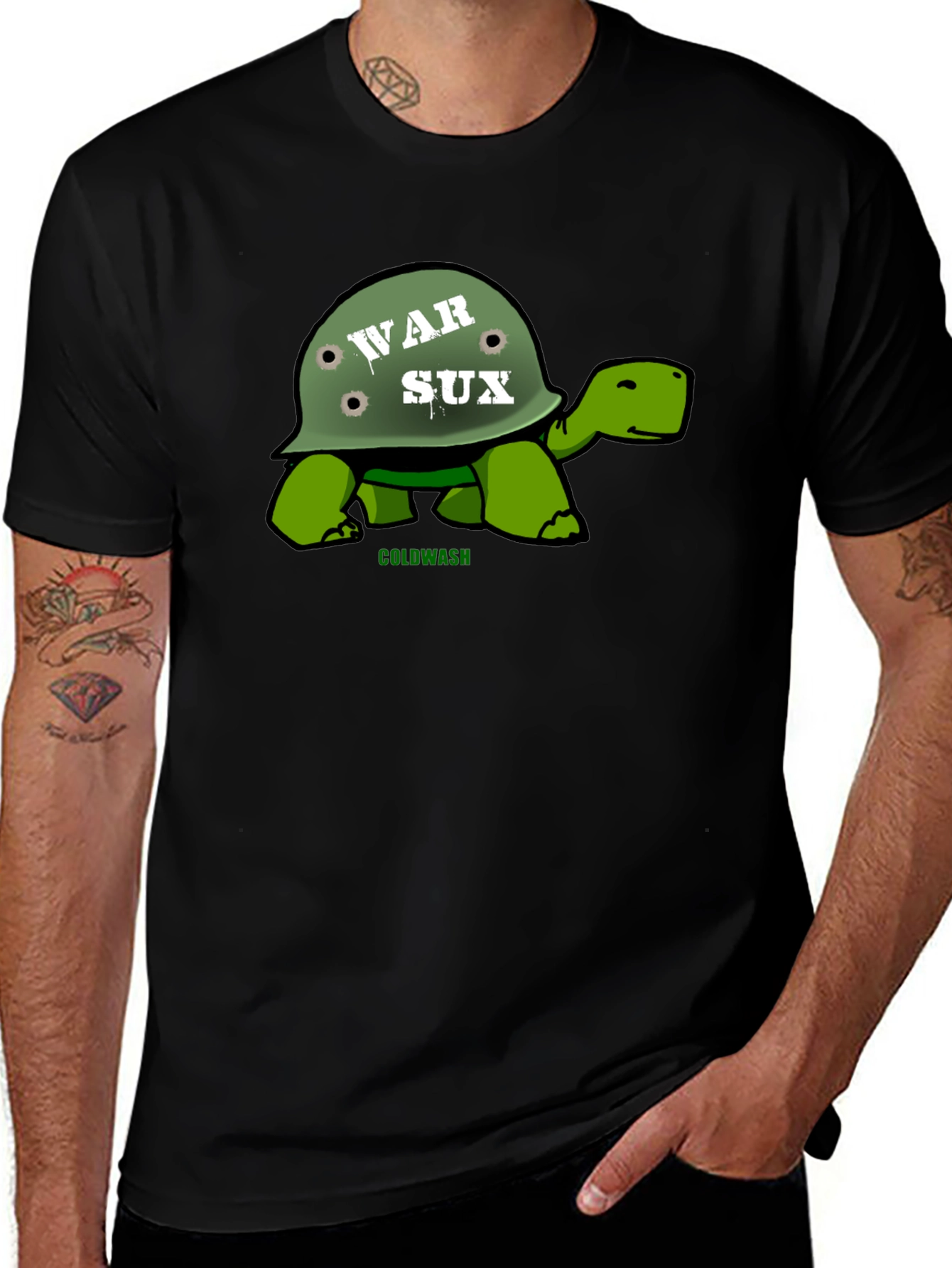 Variant 26 of War Sux Turtle Graphic Tee - Unisex Soft Cotton T-Shirt